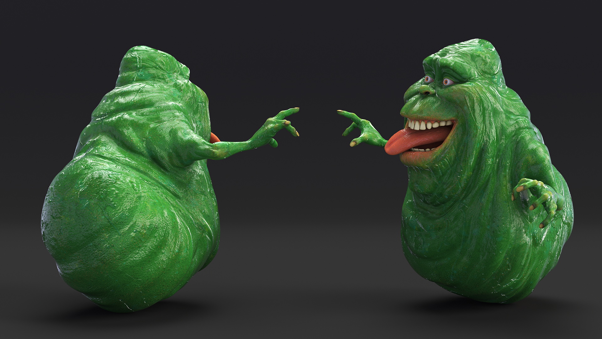 3D Slimer Ghost Character Rigged for Cinema 4D model
