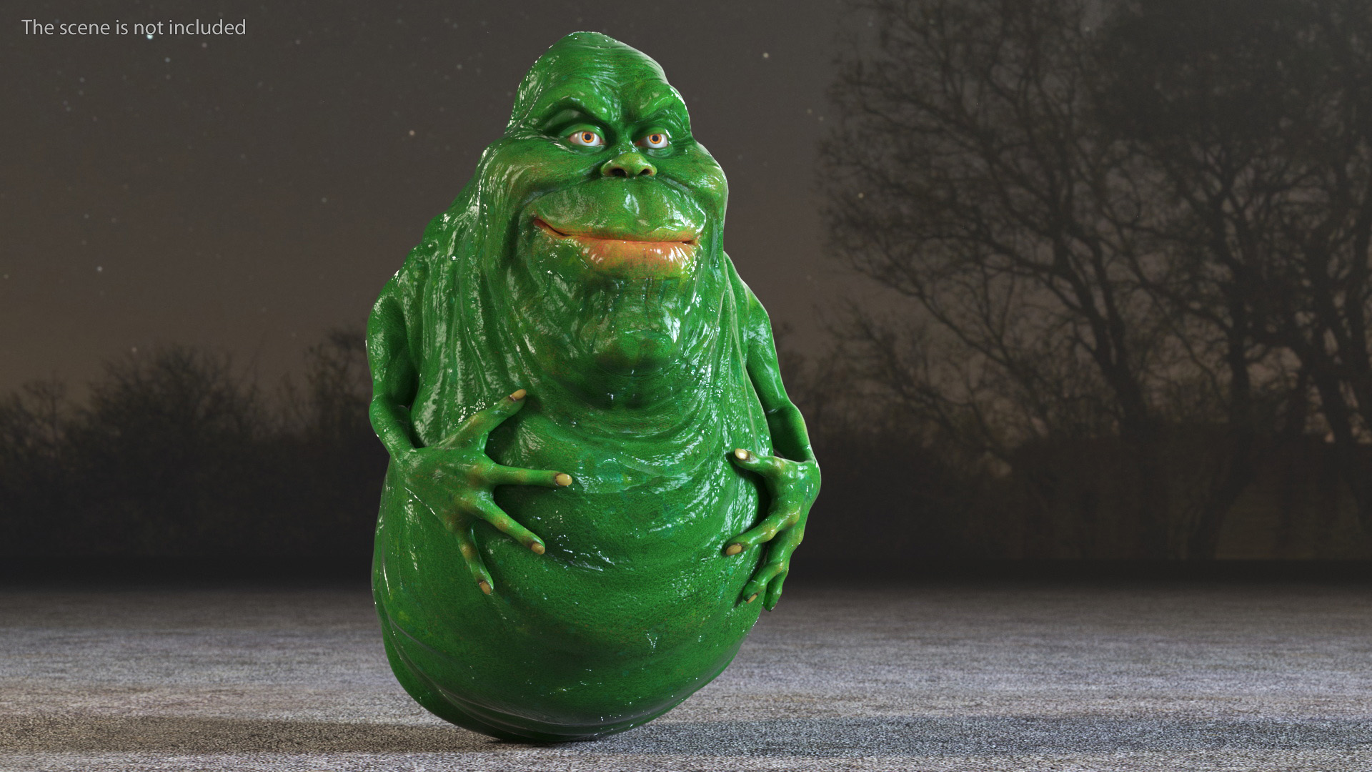 3D Slimer Ghost Character Rigged for Cinema 4D model
