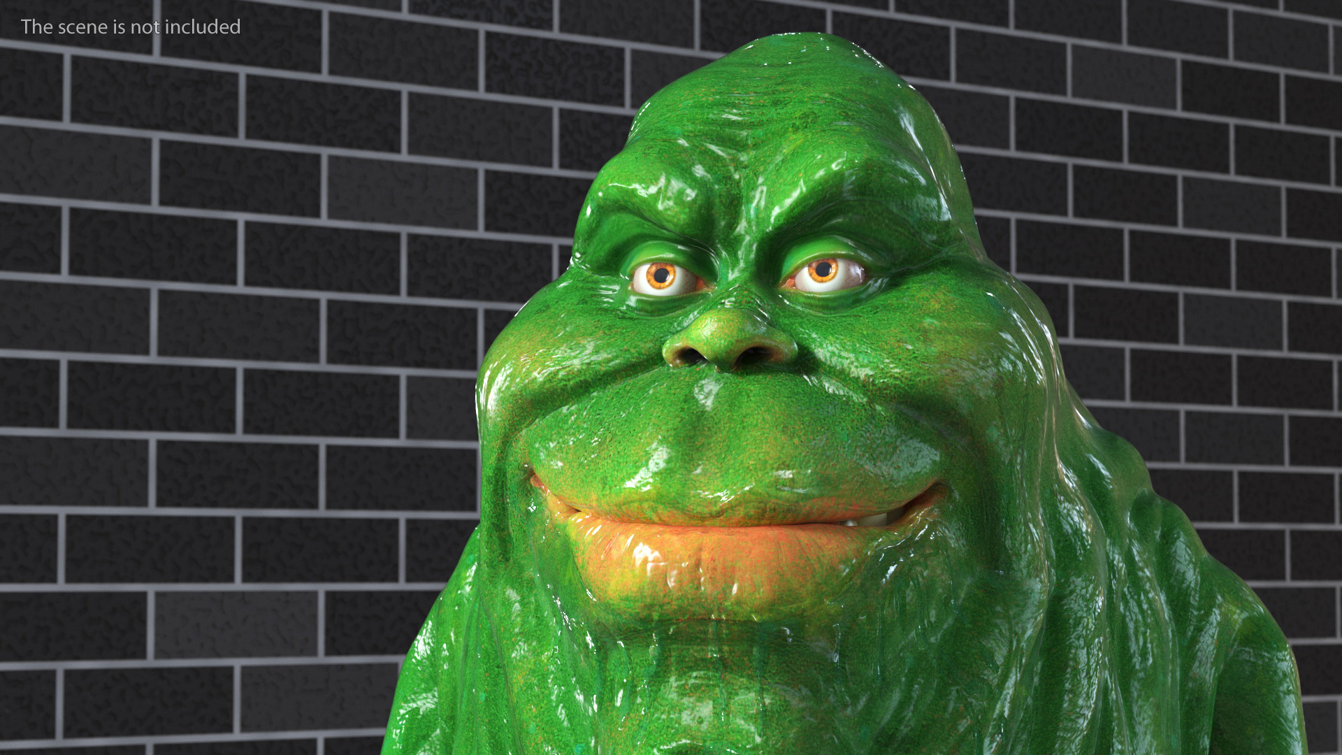 3D Slimer Ghost Character Rigged for Cinema 4D model