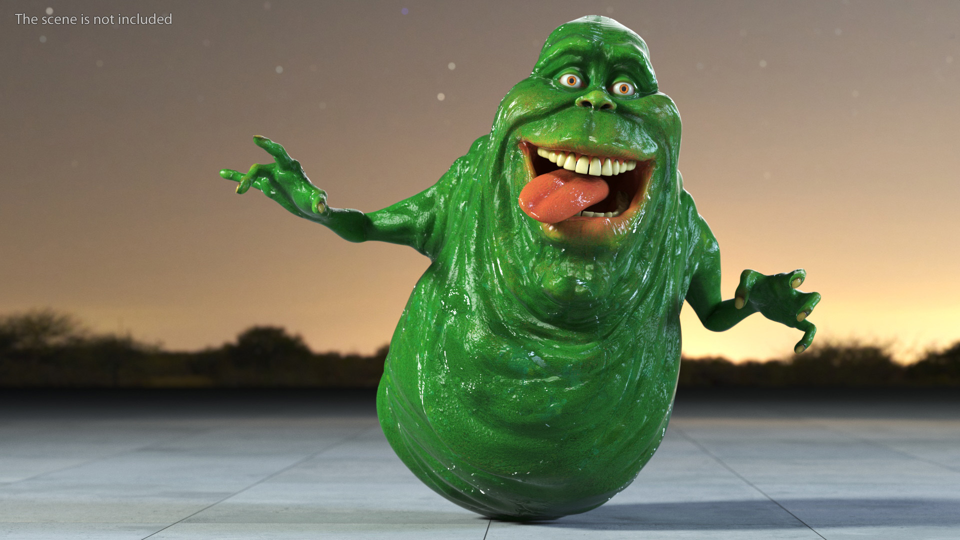 3D Slimer Ghost Character Rigged for Cinema 4D model