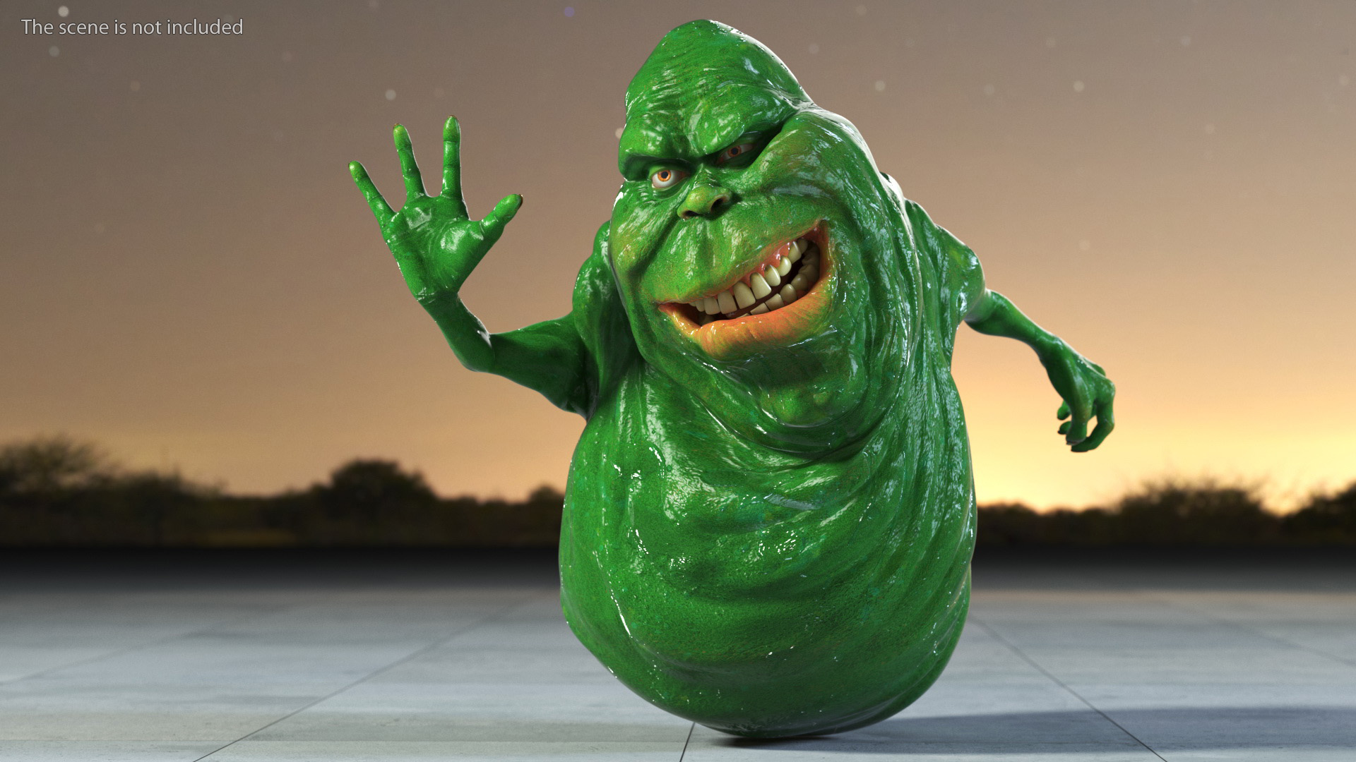 3D Slimer Ghost Character Rigged for Cinema 4D model