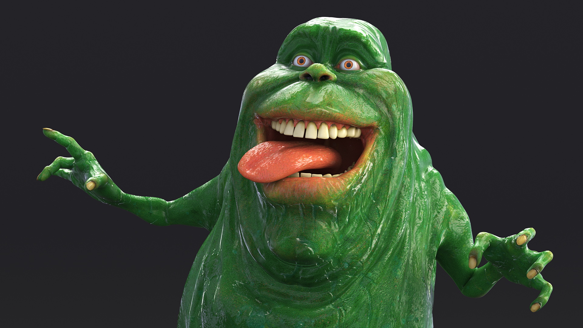 3D Slimer Ghost Character Rigged for Cinema 4D model