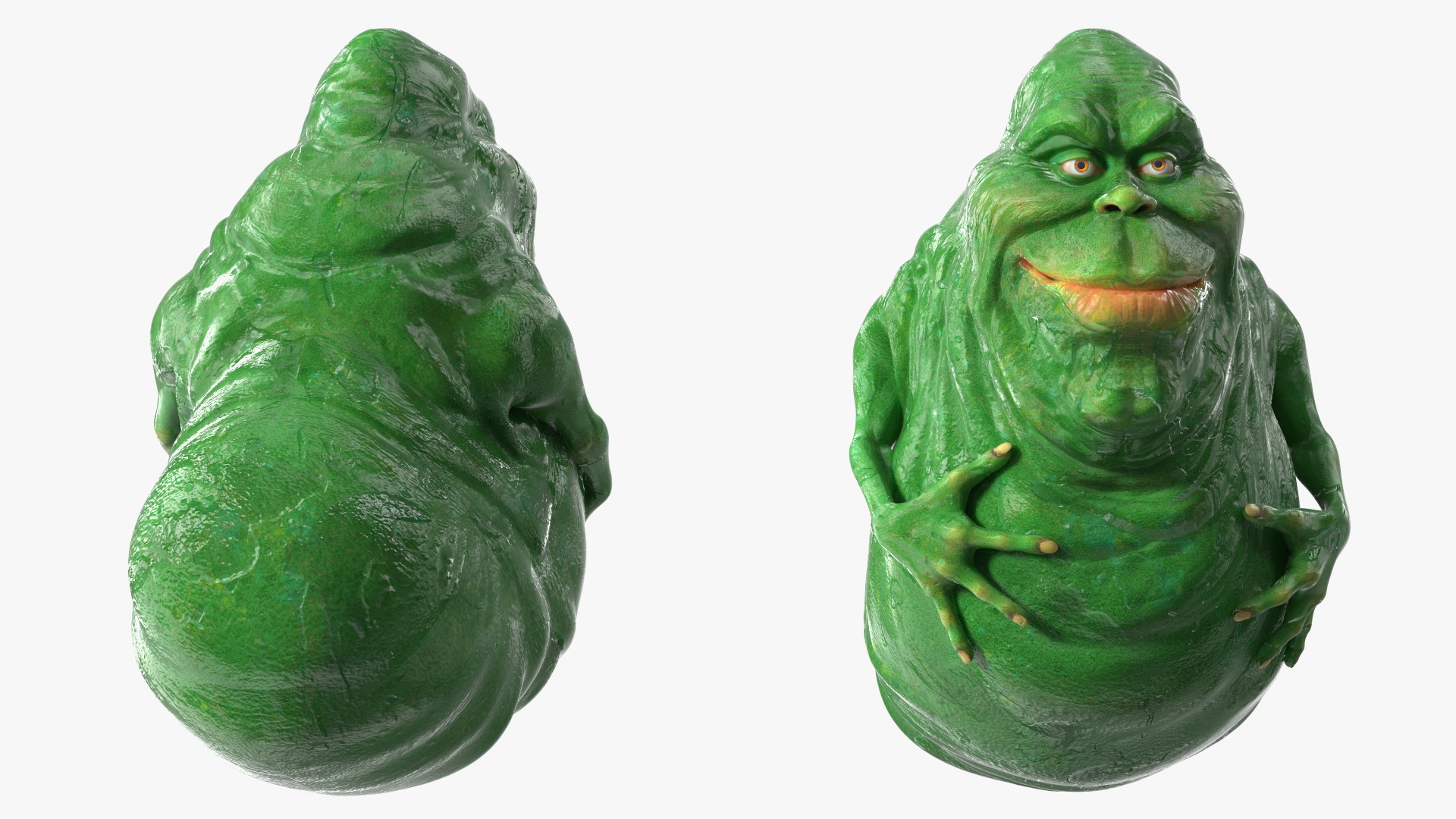 3D Slimer Ghost Character Rigged for Cinema 4D model