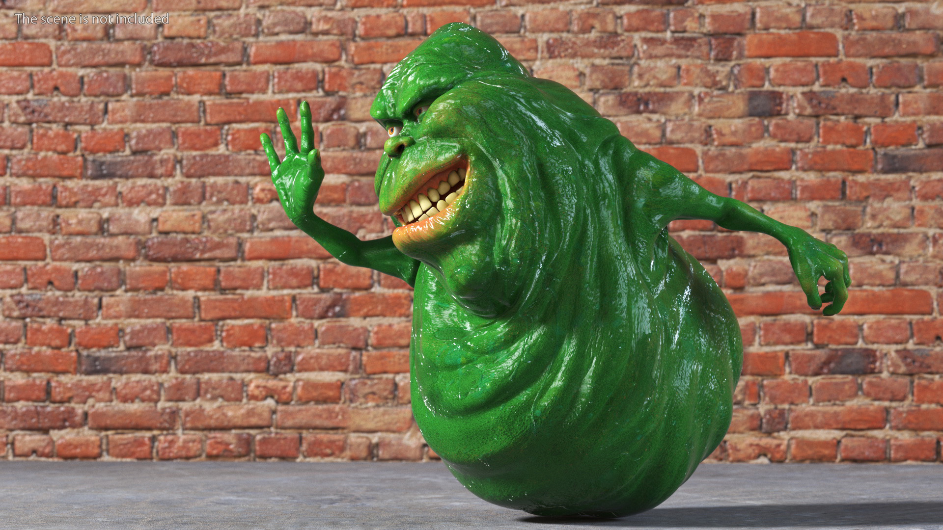 3D Slimer Ghost Character Rigged for Cinema 4D model
