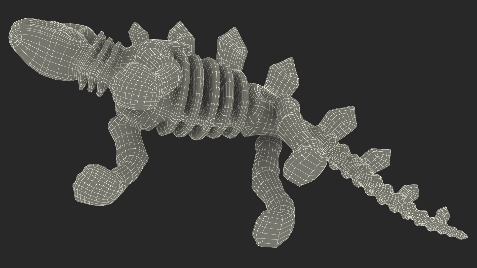Stegosaurus Skeleton Plastic Toy 3D