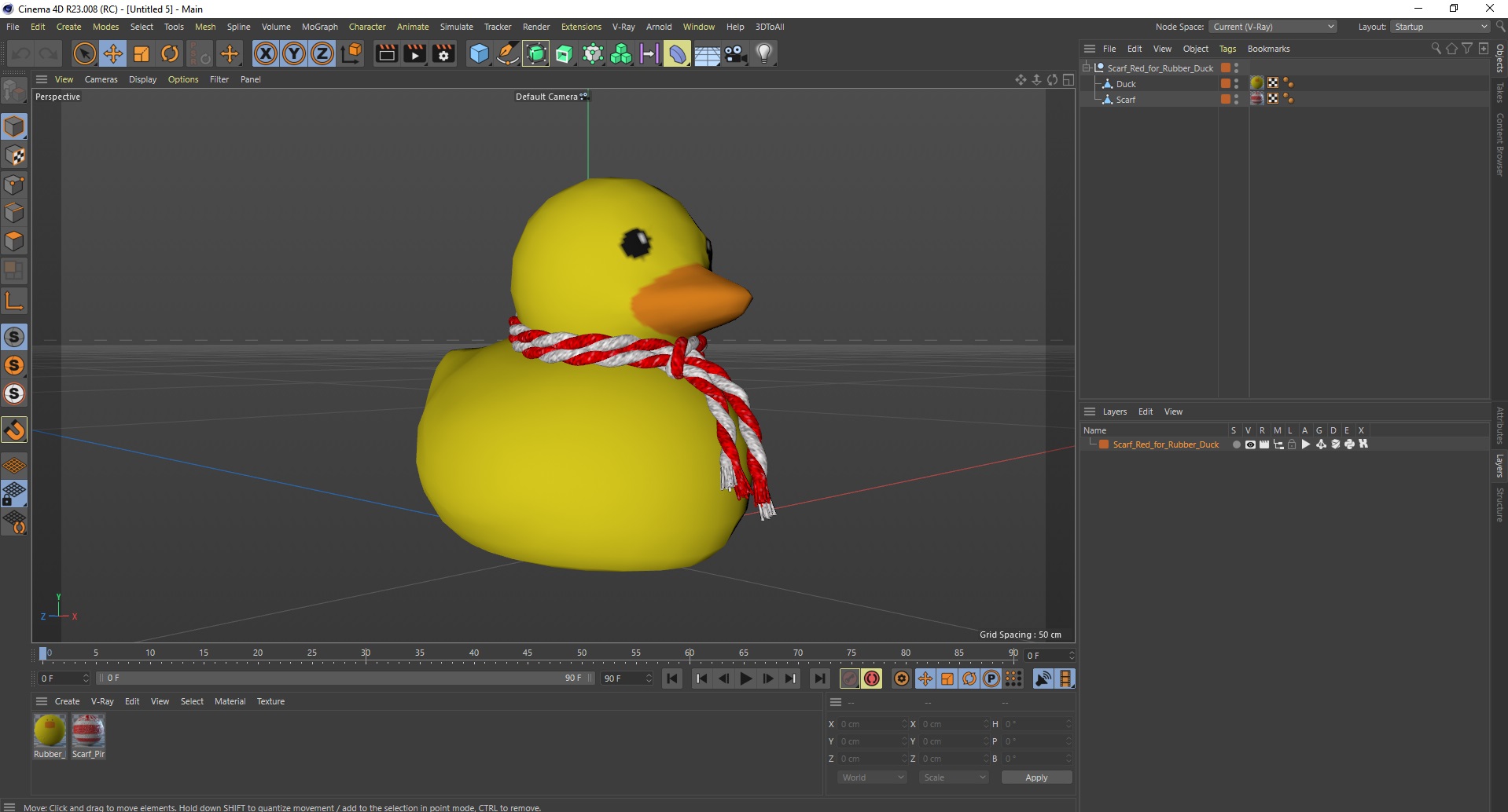 3D model Scarf Red for Rubber Duck