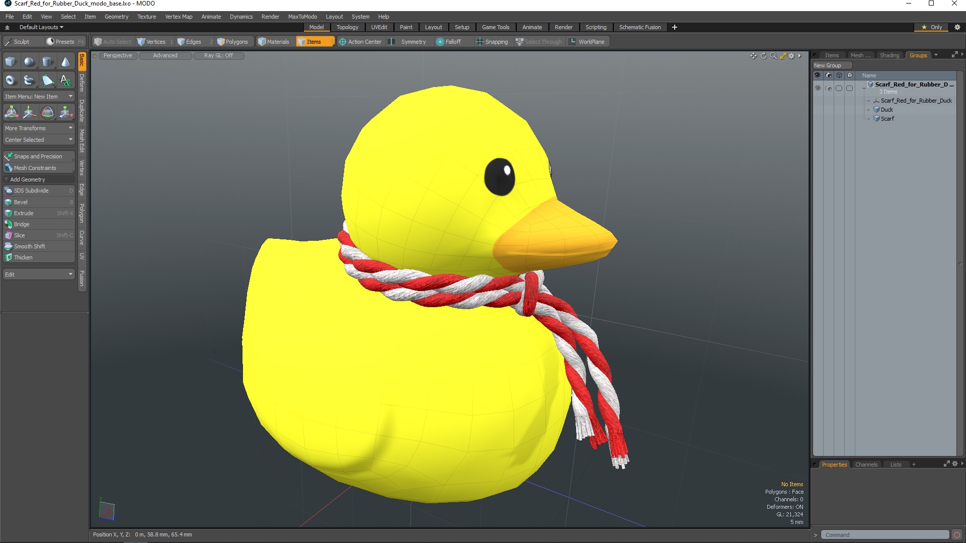 3D model Scarf Red for Rubber Duck