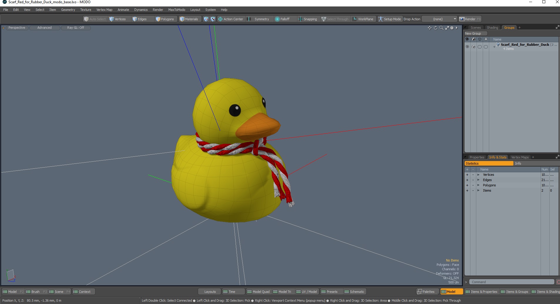 3D model Scarf Red for Rubber Duck