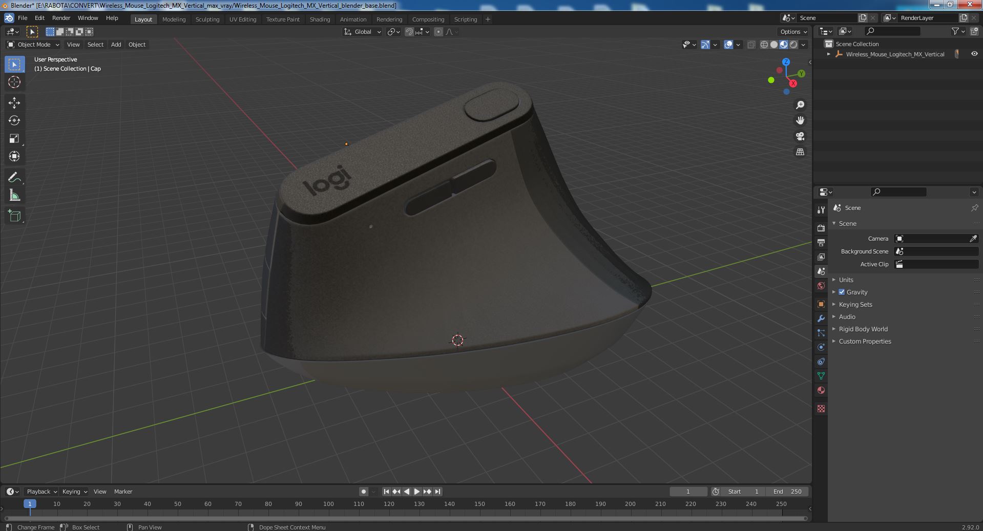 3D model Wireless Mouse Logitech MX Vertical