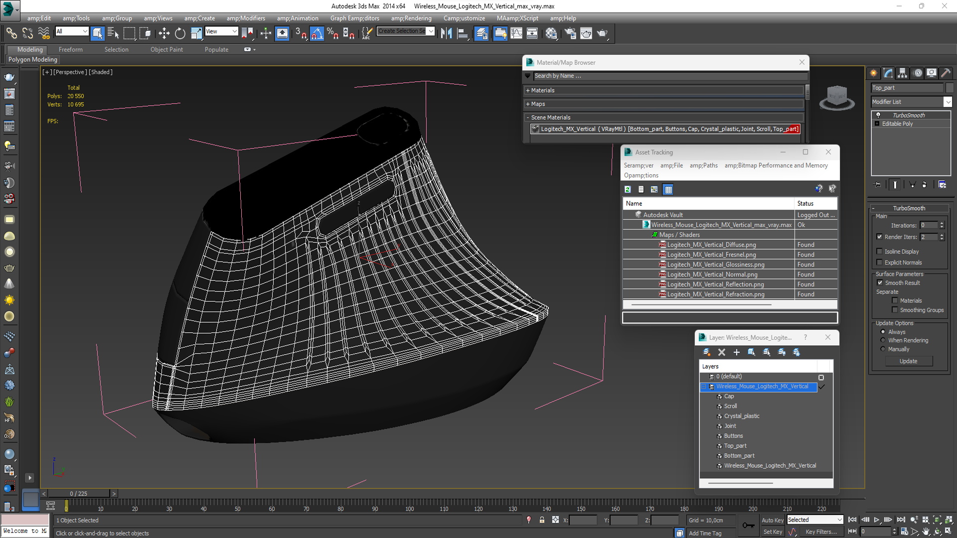 3D model Wireless Mouse Logitech MX Vertical