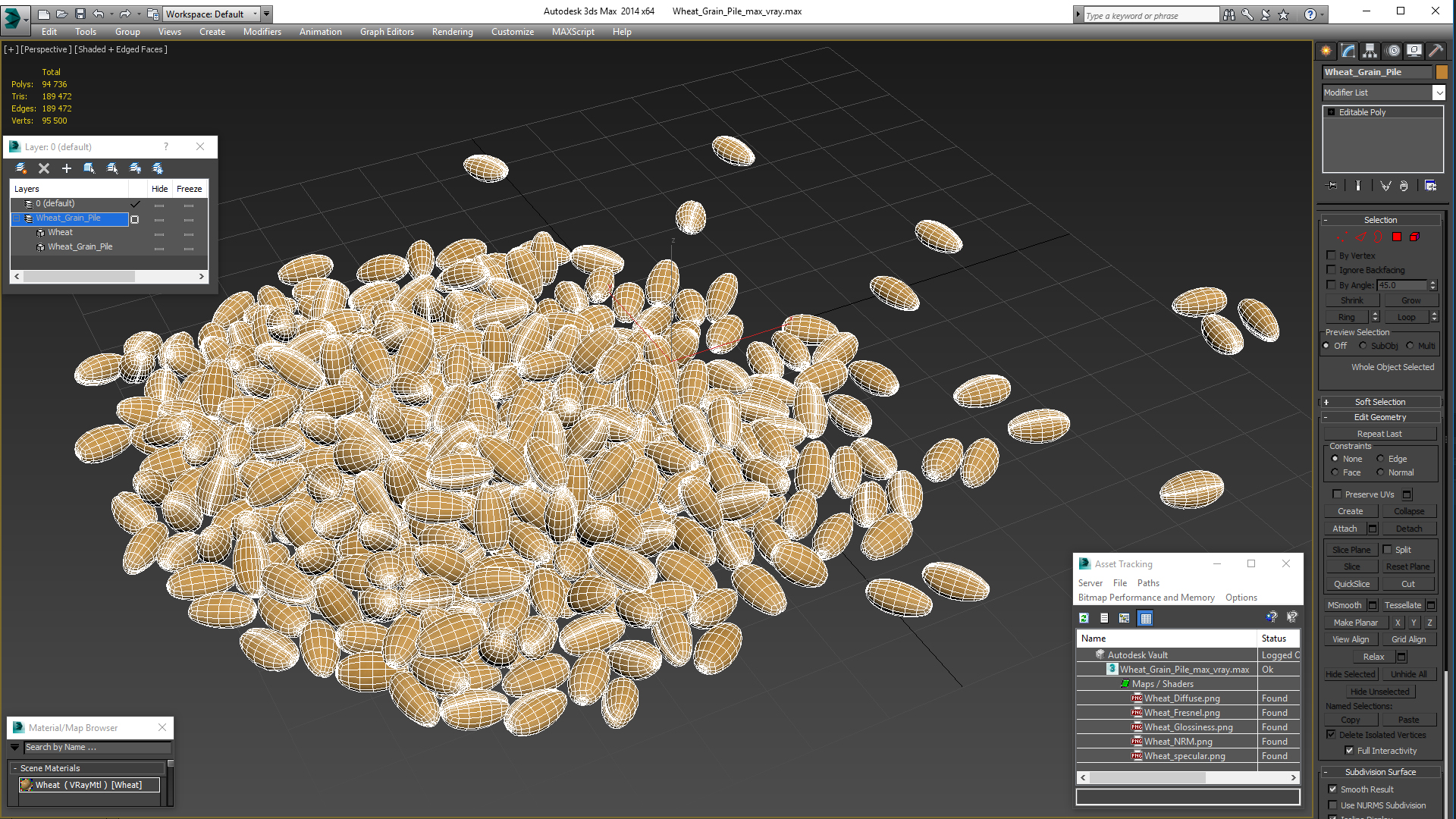 3D Wheat Grain Pile