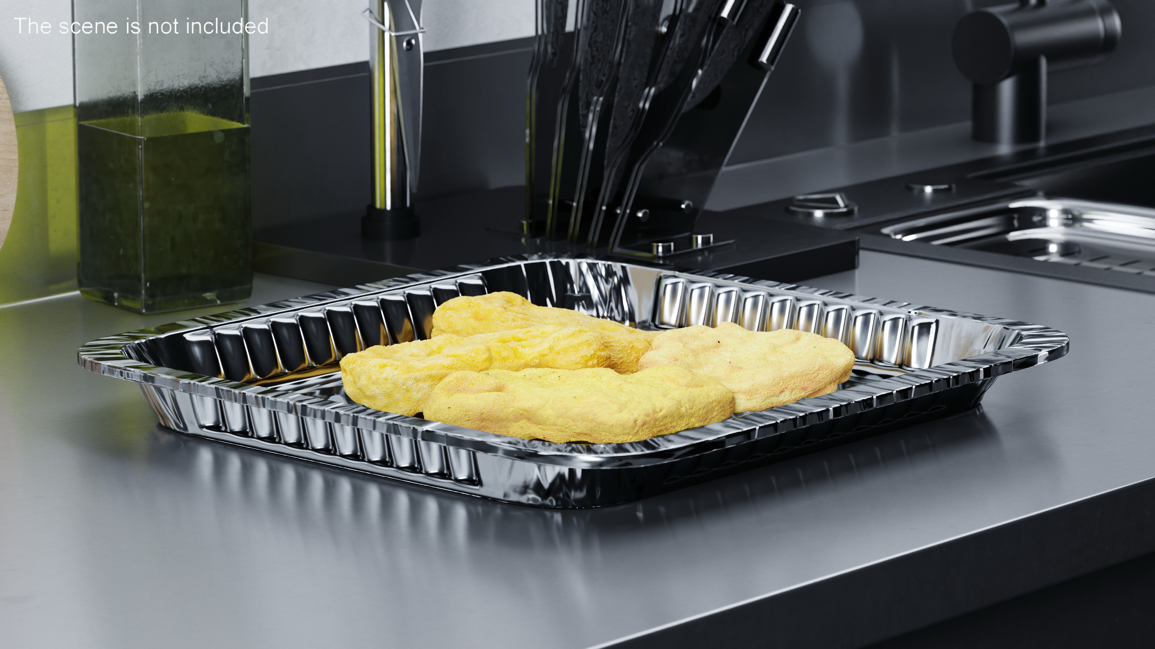 3D Disposable Aluminum Tray for Food 32x32x3cm model