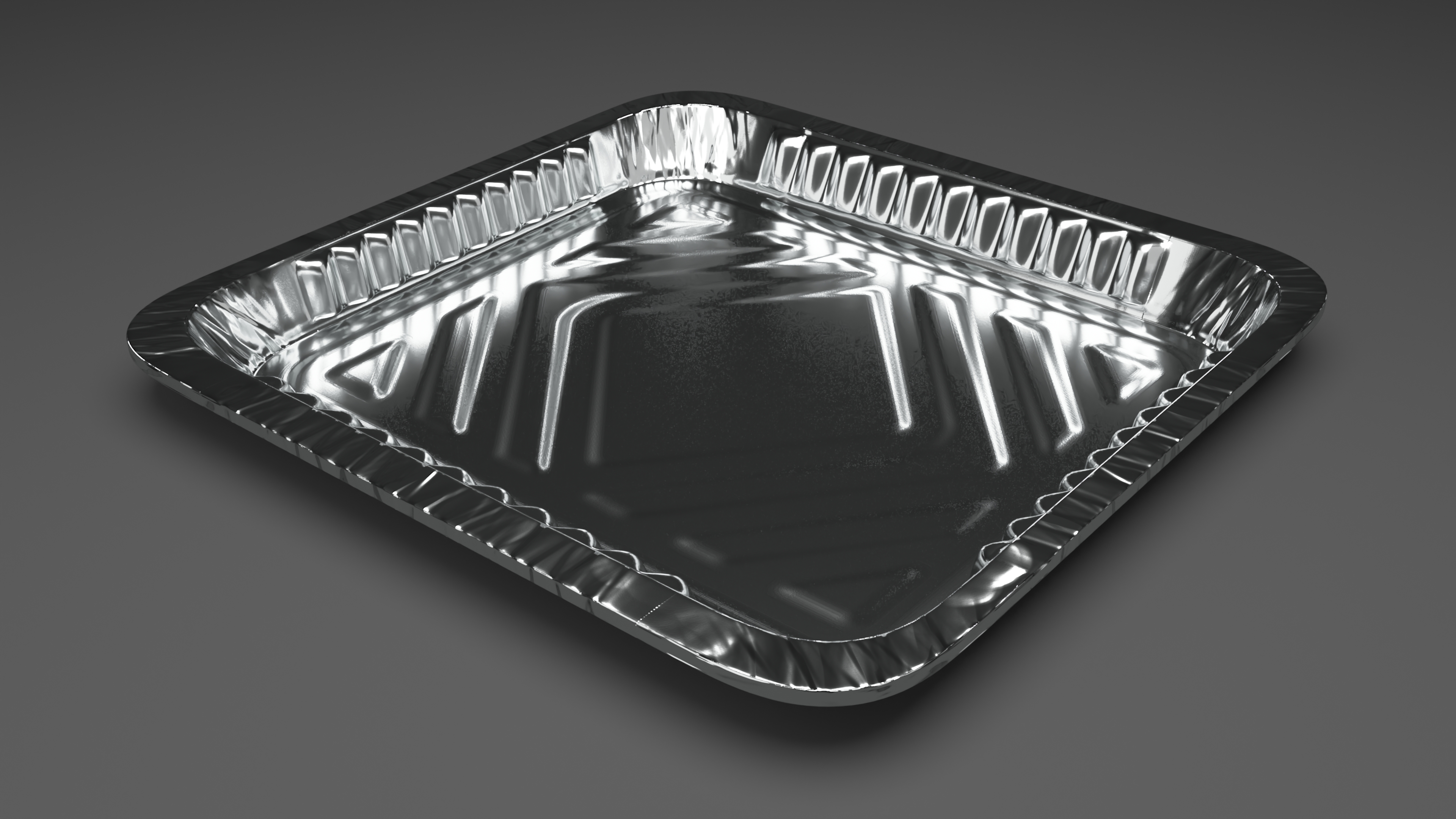 3D Disposable Aluminum Tray for Food 32x32x3cm model