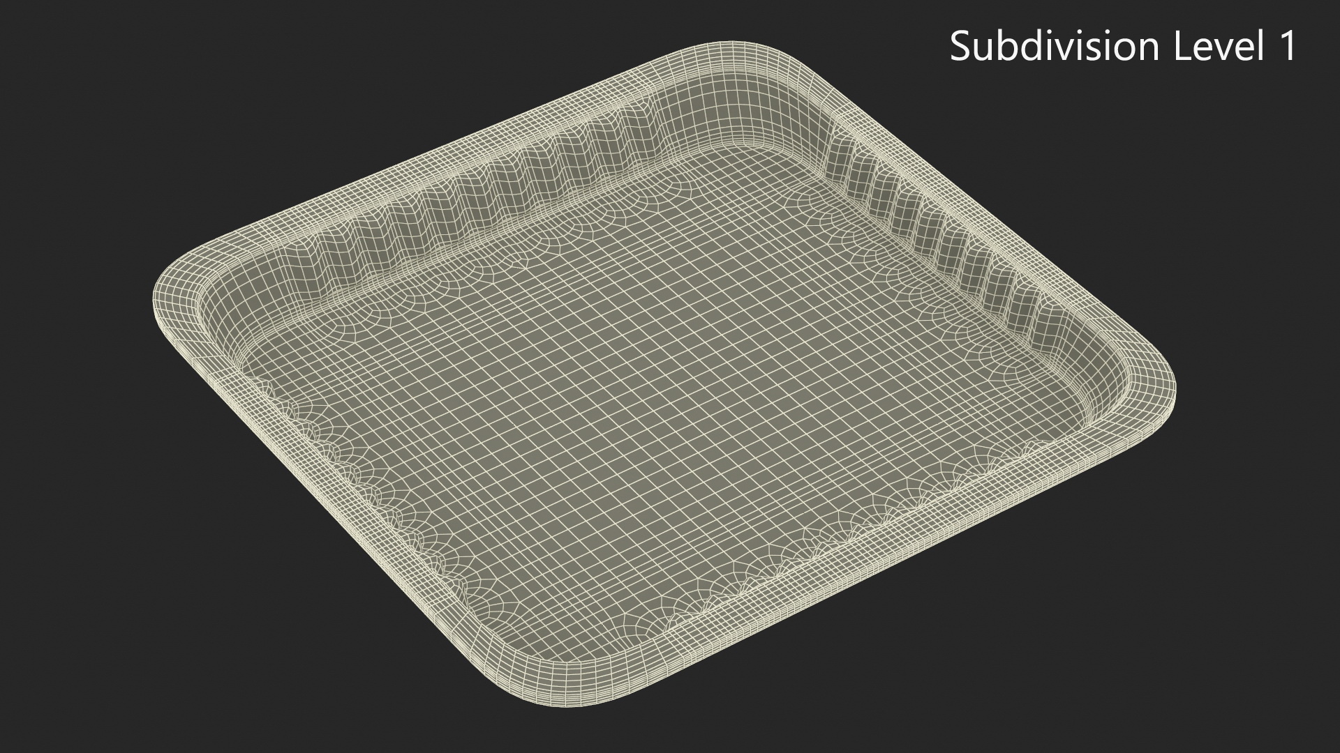 3D Disposable Aluminum Tray for Food 32x32x3cm model