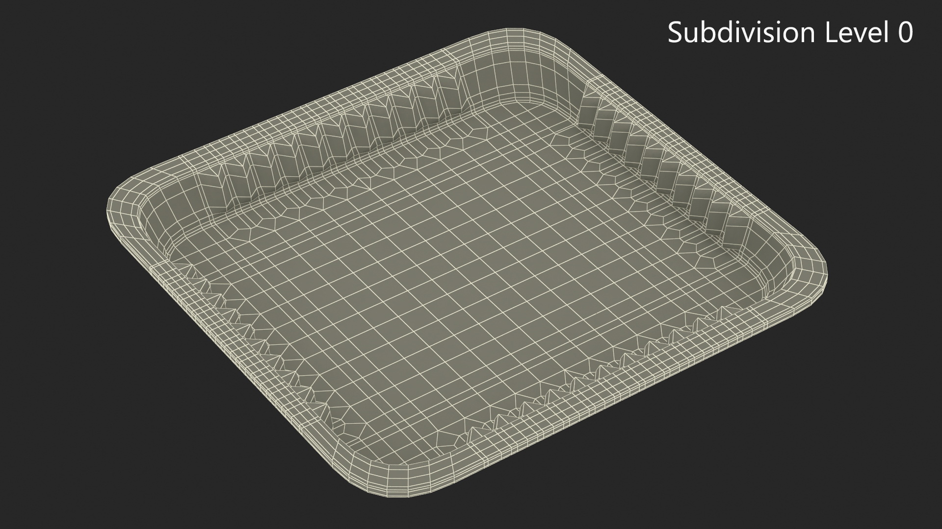 3D Disposable Aluminum Tray for Food 32x32x3cm model