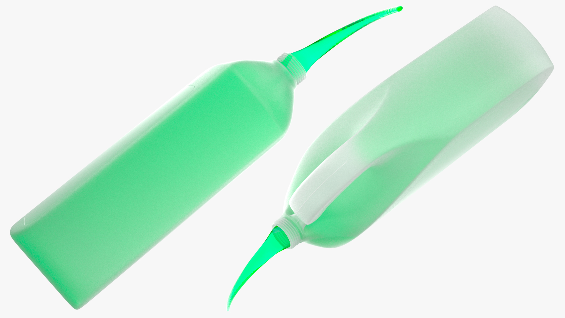 3D Plastic Canister with Green Liquid Pouring Out