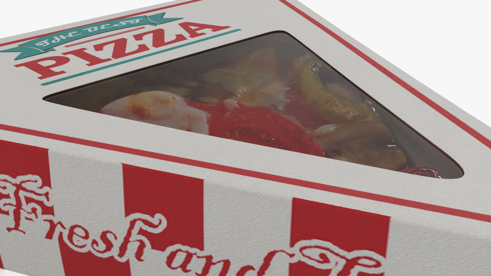 Pizza Slice in Triangle Packaging Box 3D