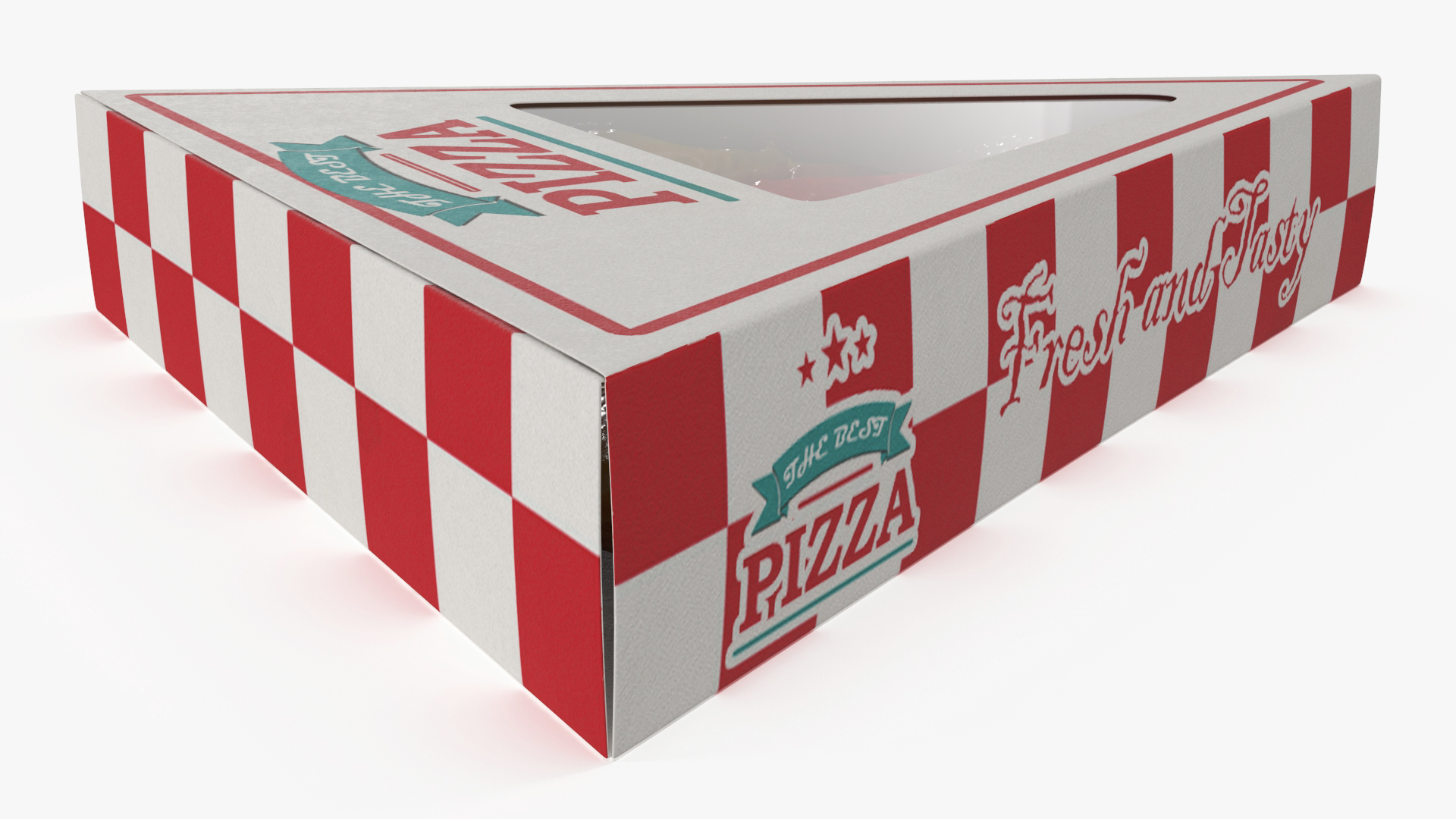 Pizza Slice in Triangle Packaging Box 3D
