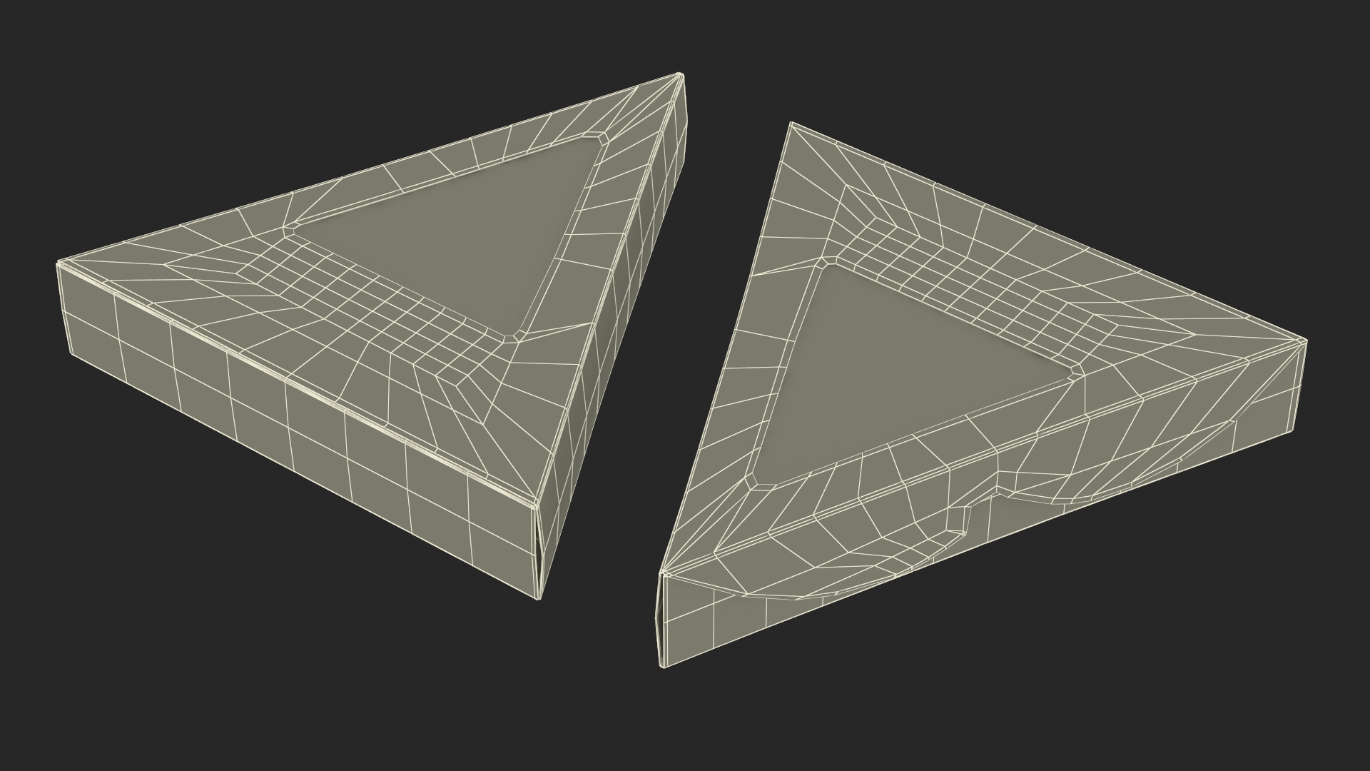 Pizza Slice in Triangle Packaging Box 3D
