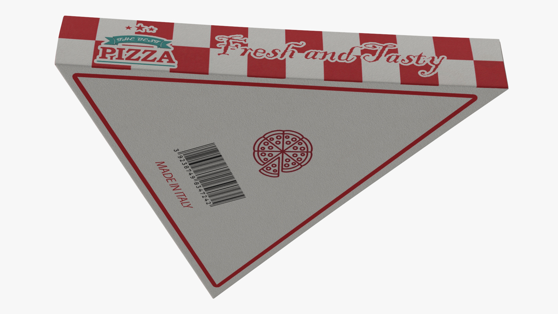 Pizza Slice in Triangle Packaging Box 3D