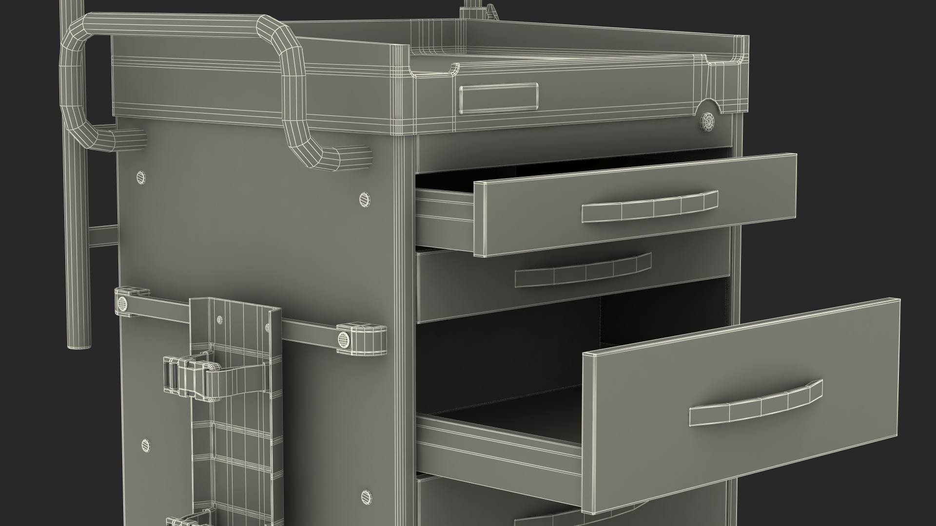 3D model Detecto Medical Cart with Defibrillator Shelf