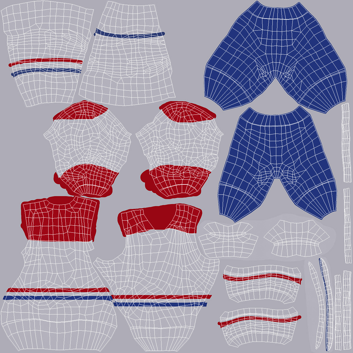 3D Ice Hockey Player Gear Set