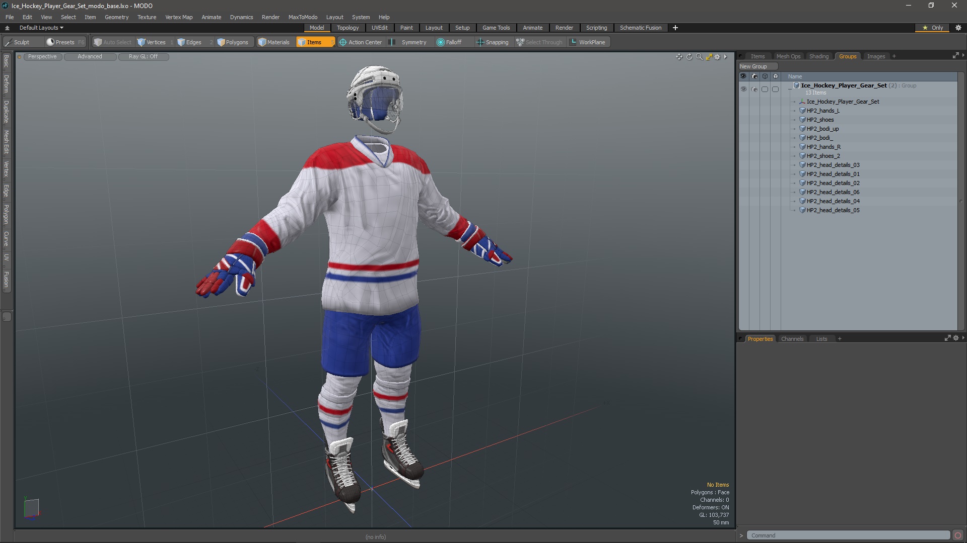 3D Ice Hockey Player Gear Set