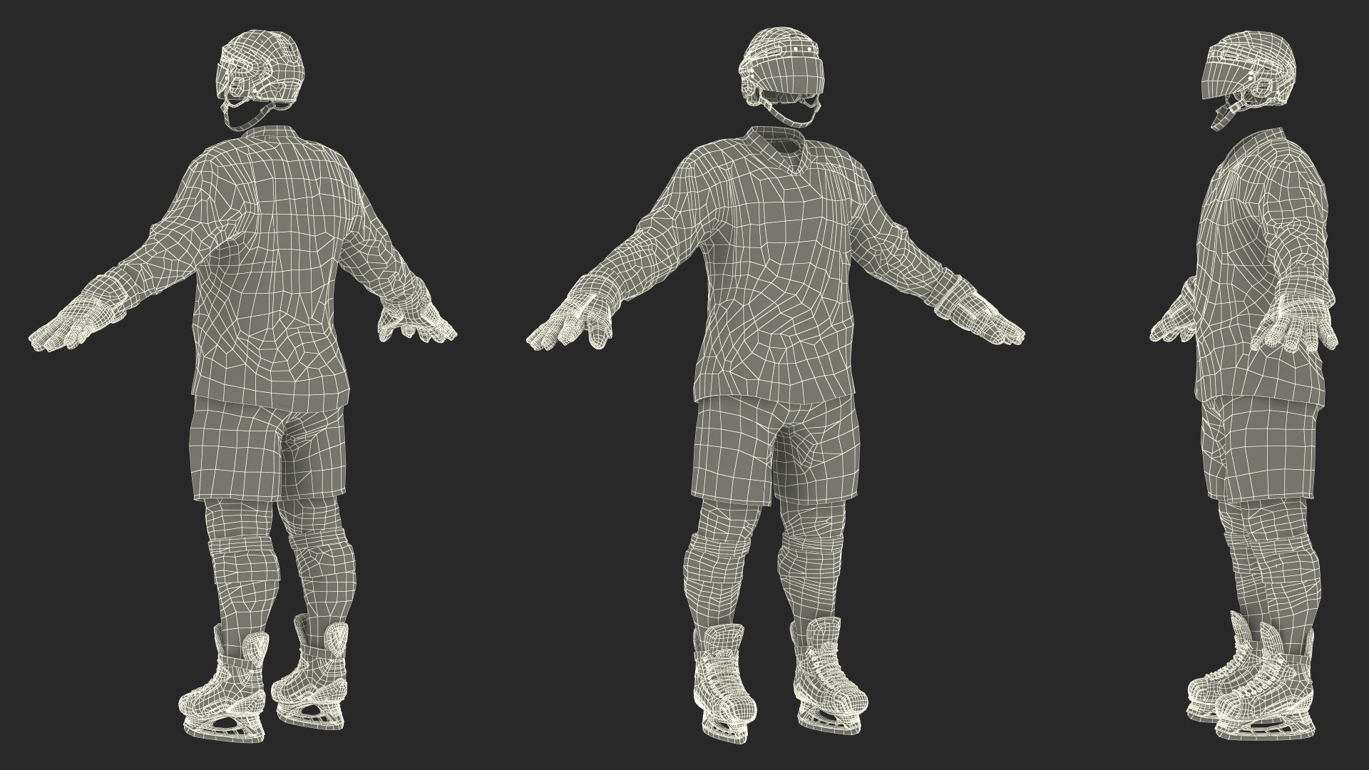 3D Ice Hockey Player Gear Set