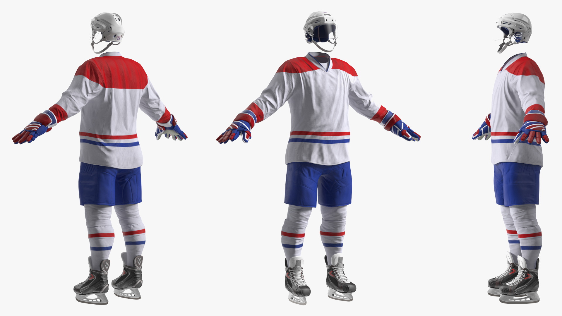 3D Ice Hockey Player Gear Set