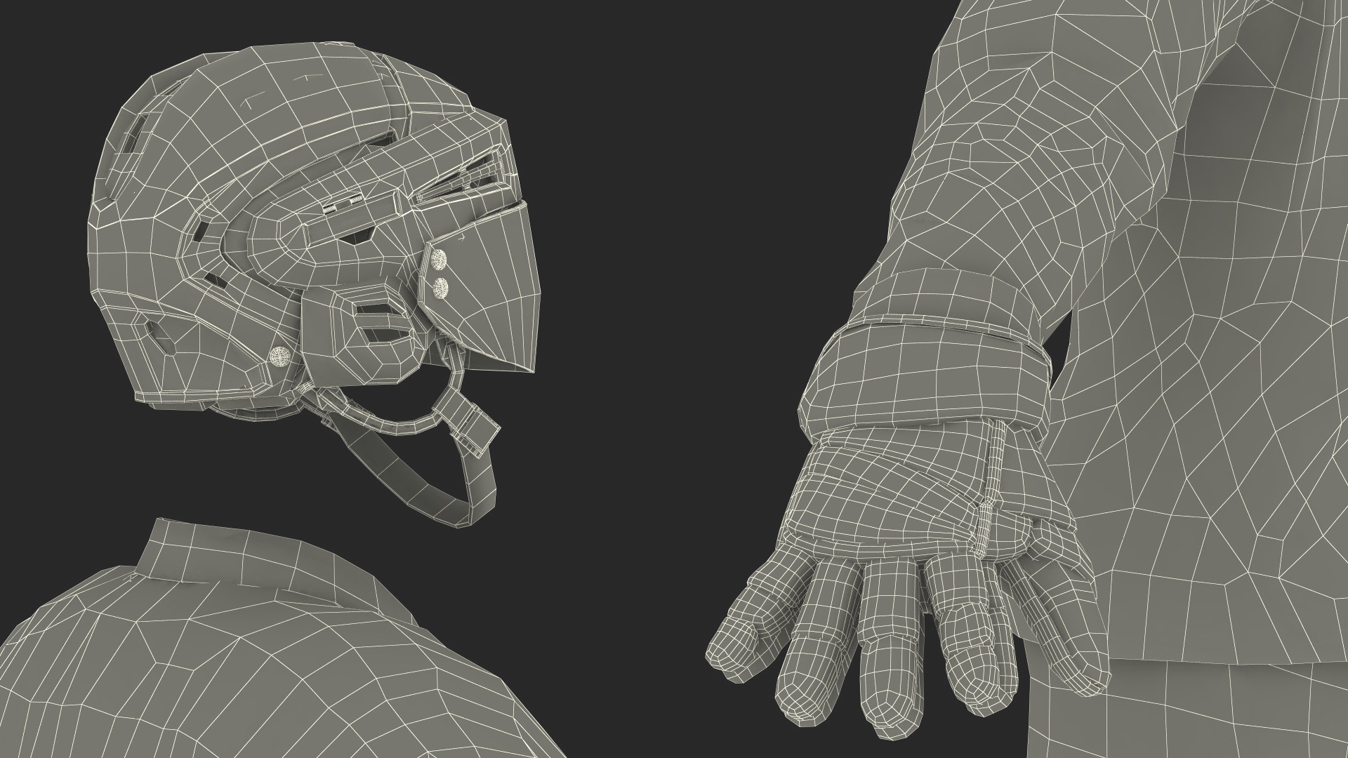 3D Ice Hockey Player Gear Set