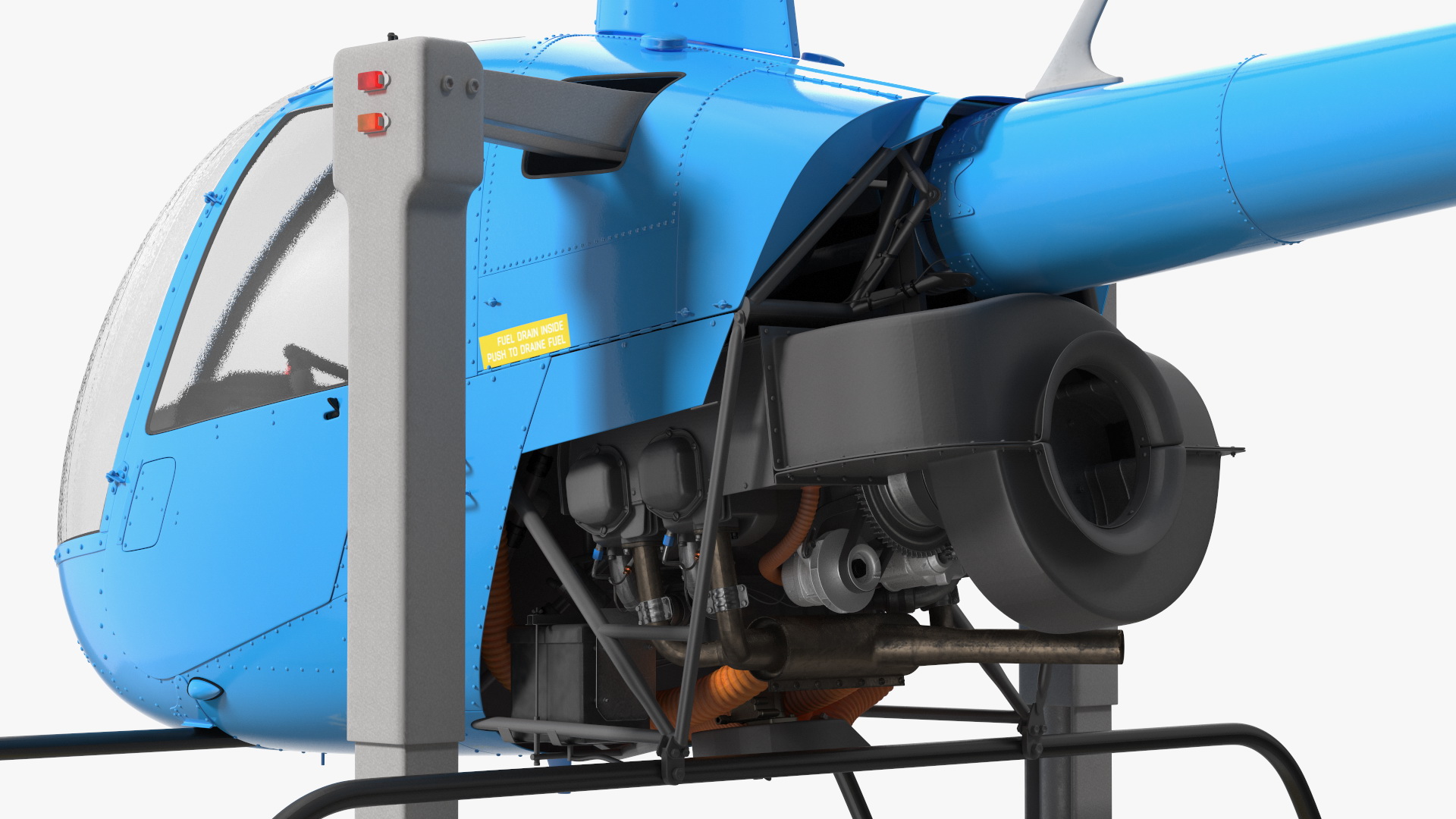 Small Helicopter Training Machine Blue Rigged for Maya 3D model