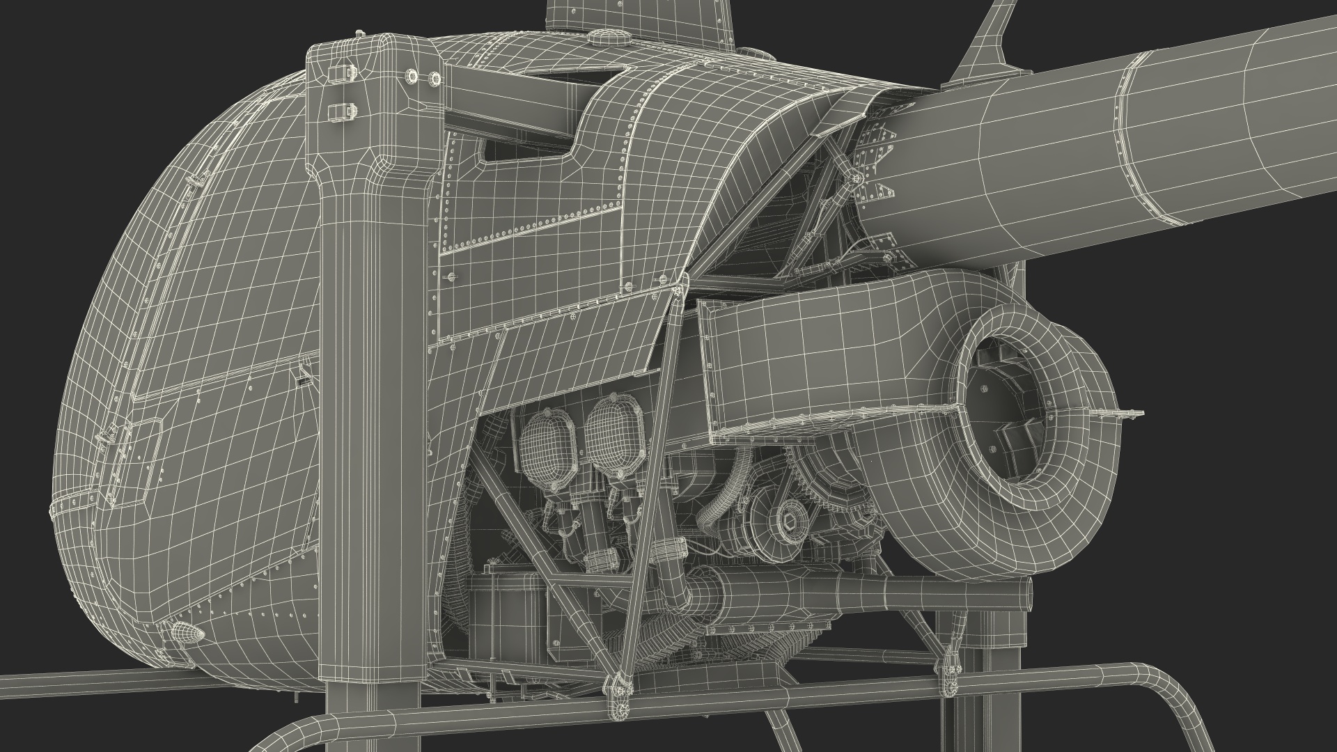 Small Helicopter Training Machine Blue Rigged for Maya 3D model