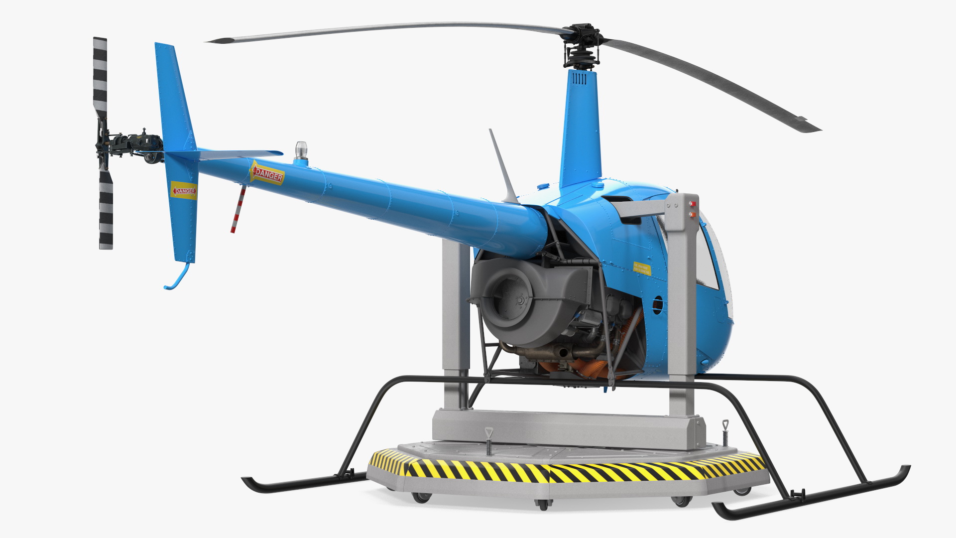 Small Helicopter Training Machine Blue Rigged for Maya 3D model