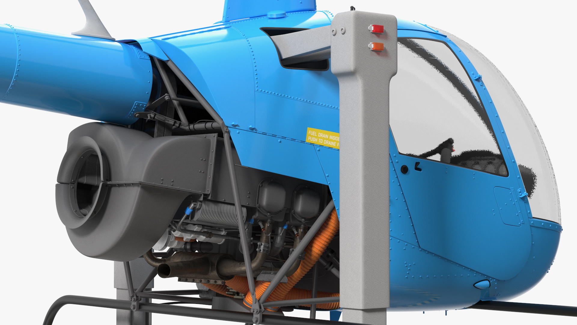 Small Helicopter Training Machine Blue Rigged for Maya 3D model