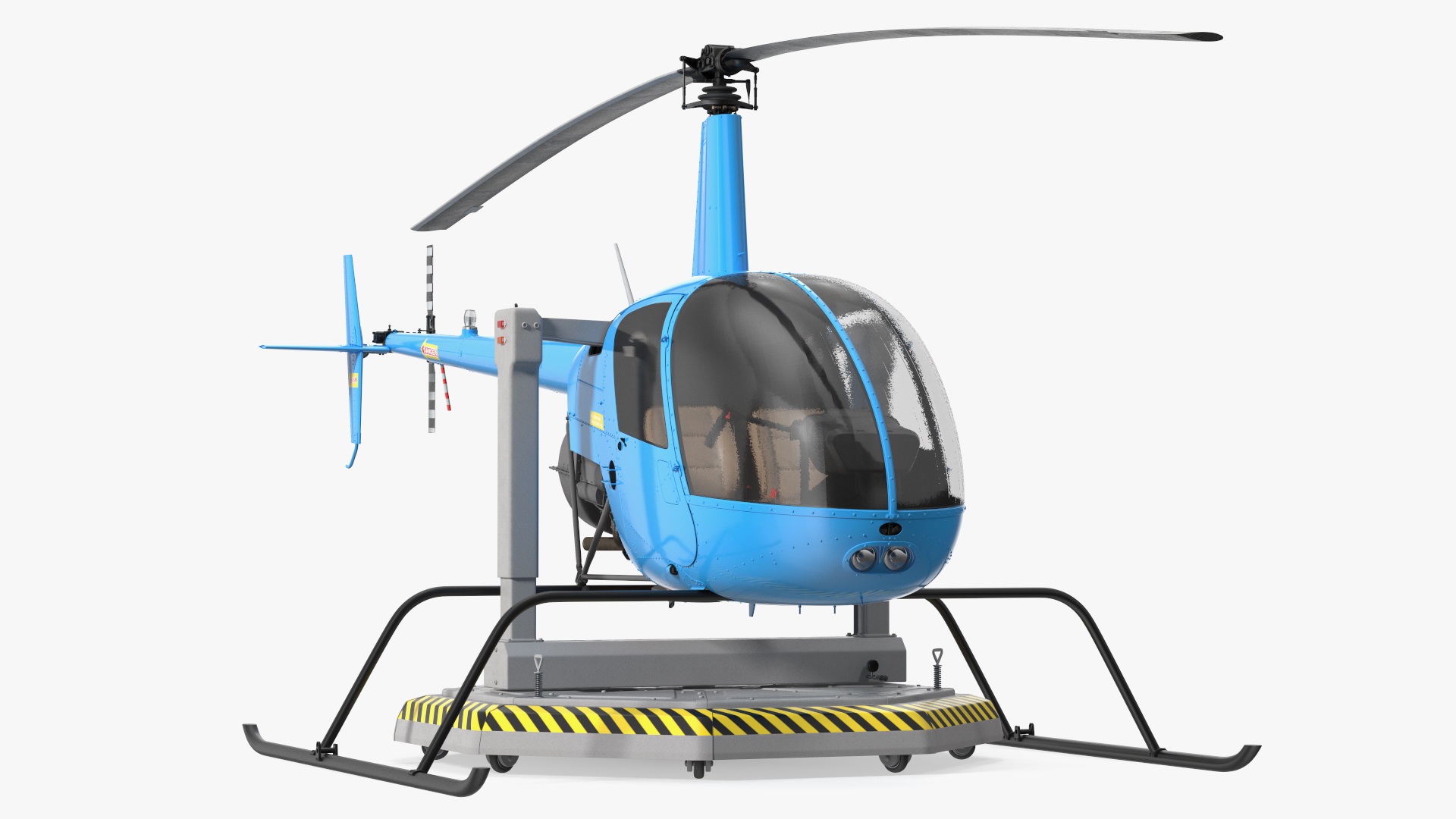 Small Helicopter Training Machine Blue Rigged for Maya 3D model