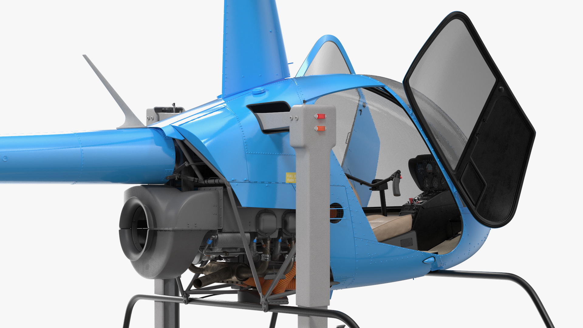 Small Helicopter Training Machine Blue Rigged for Maya 3D model
