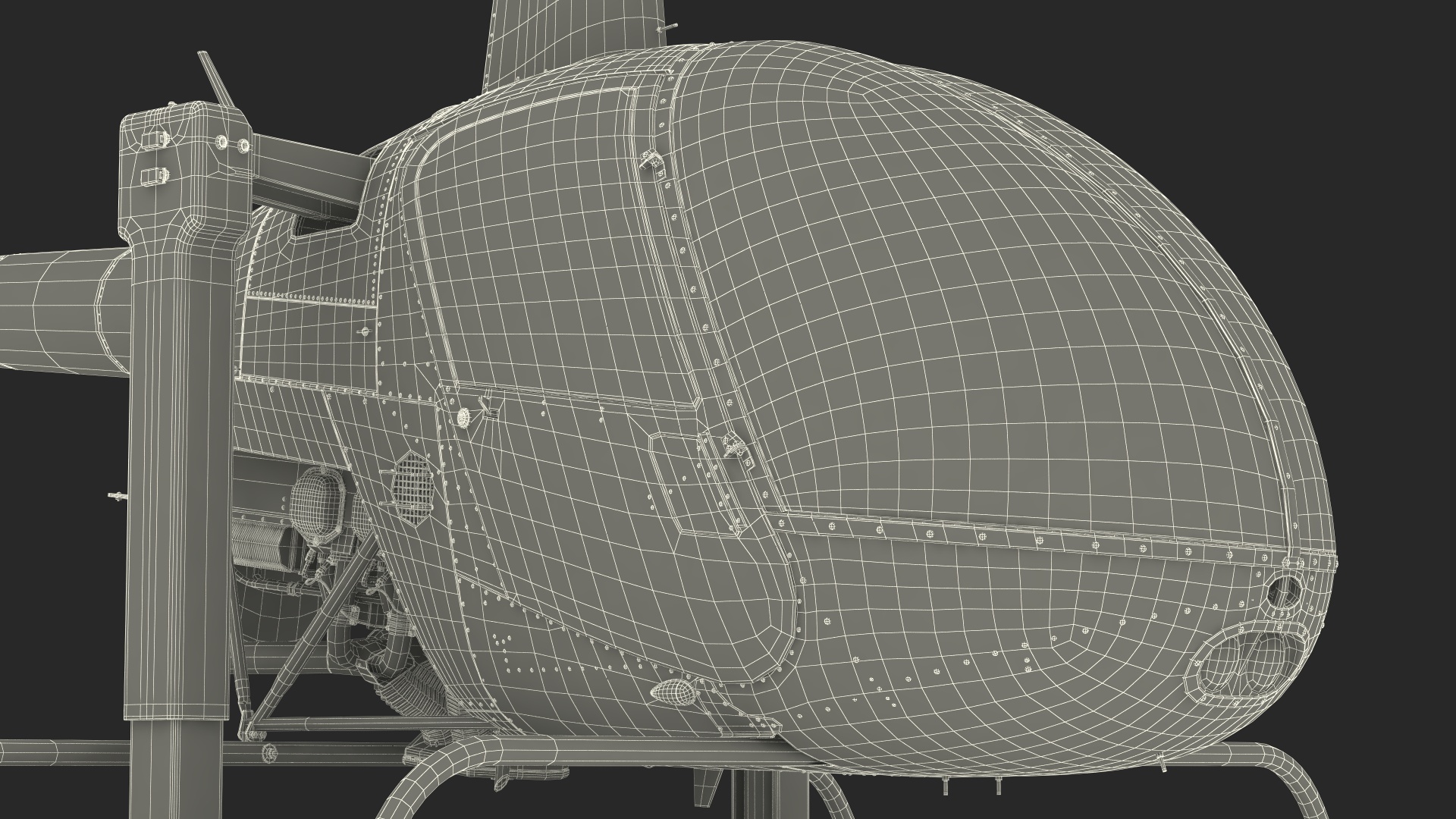 Small Helicopter Training Machine Blue Rigged for Maya 3D model