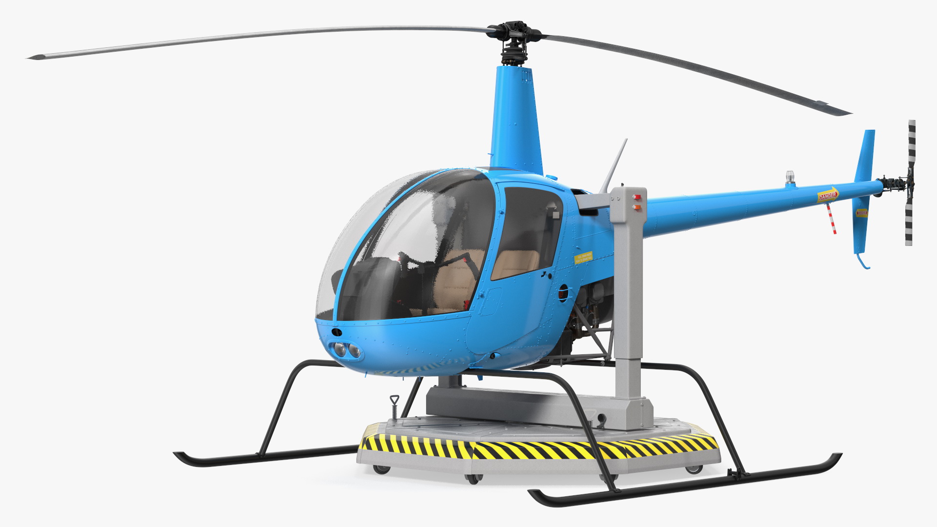 Small Helicopter Training Machine Blue Rigged for Maya 3D model