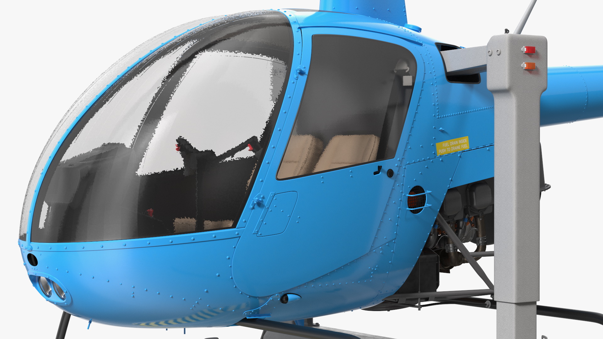 Small Helicopter Training Machine Blue Rigged for Maya 3D model