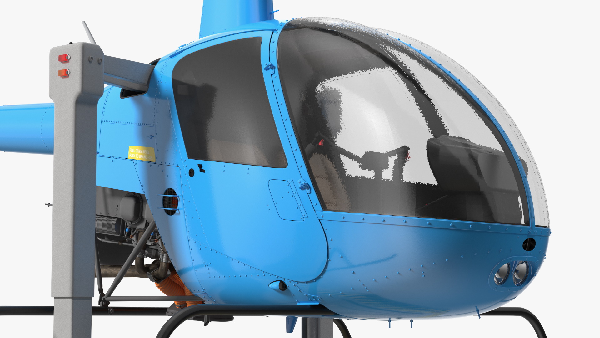 Small Helicopter Training Machine Blue Rigged for Maya 3D model