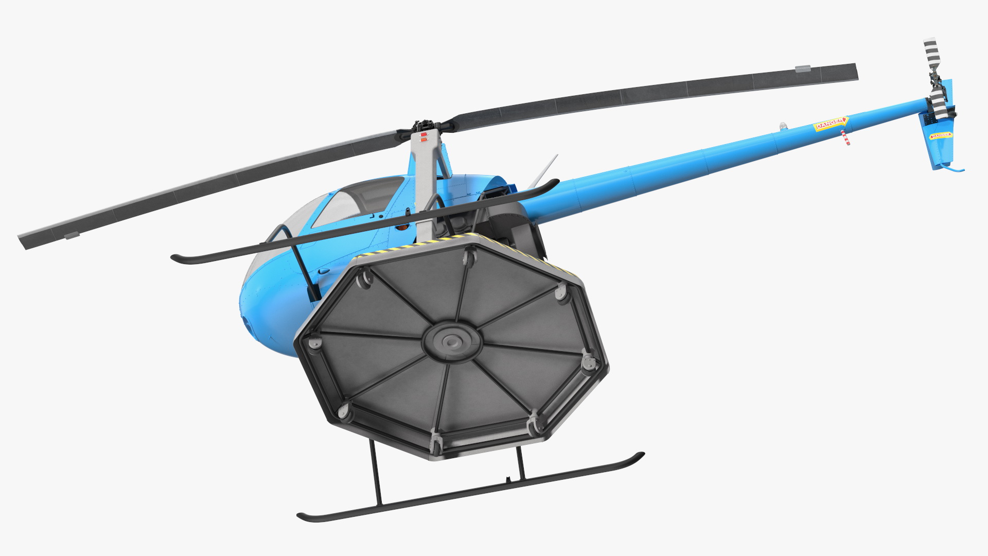 Small Helicopter Training Machine Blue Rigged for Maya 3D model