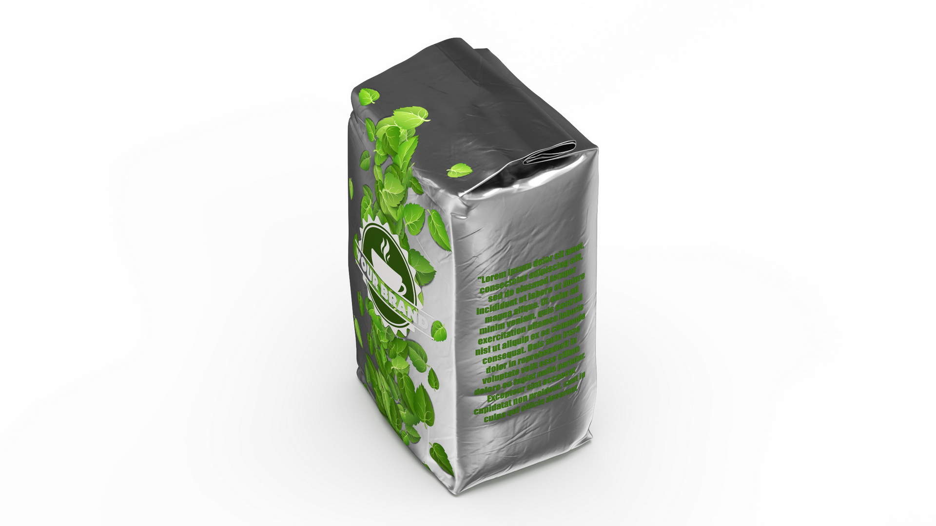 Foil Package 2lb Mockup Green 3D model