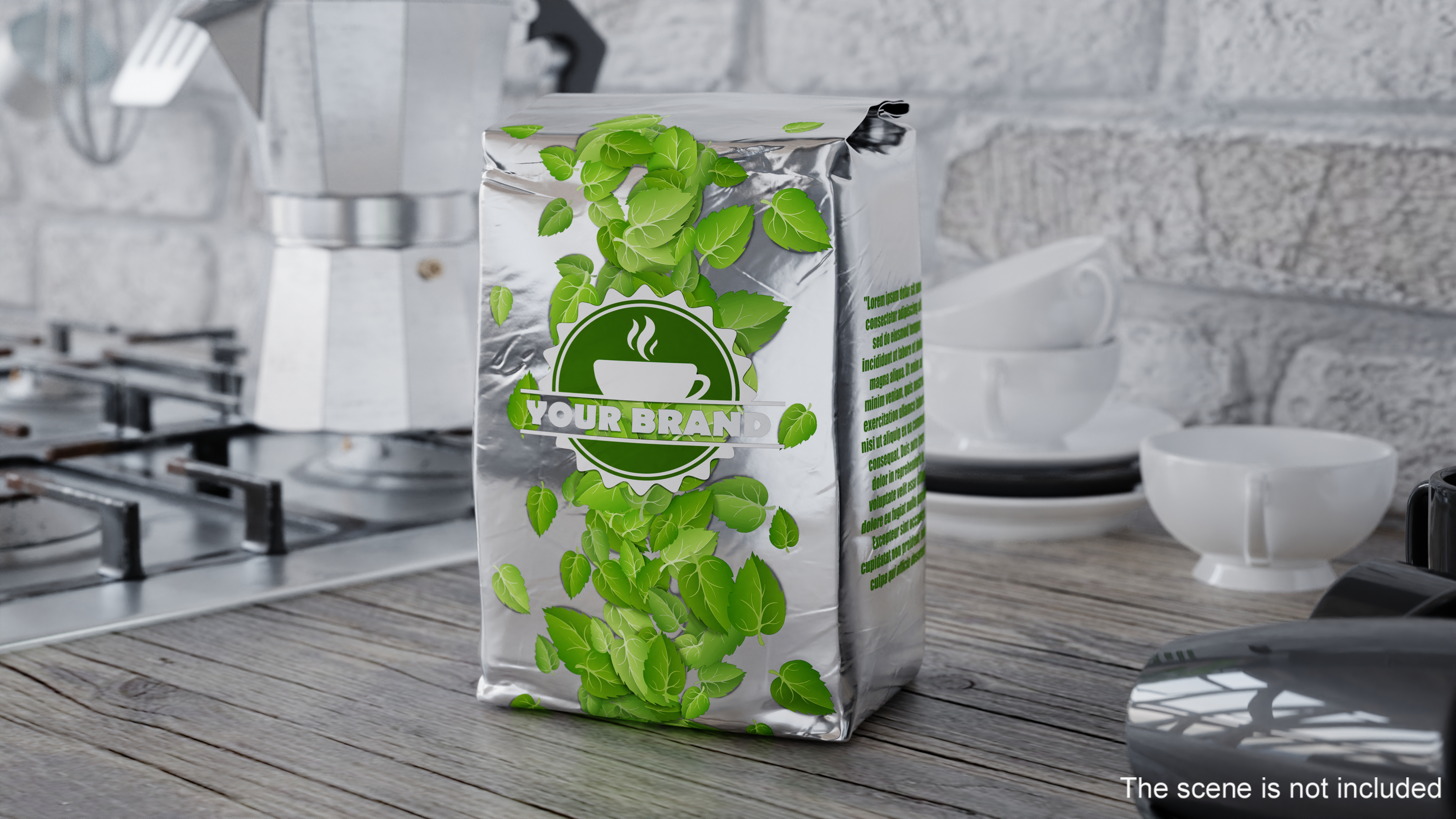 Foil Package 2lb Mockup Green 3D model