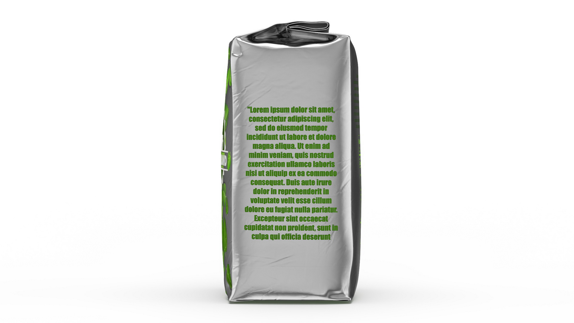 Foil Package 2lb Mockup Green 3D model