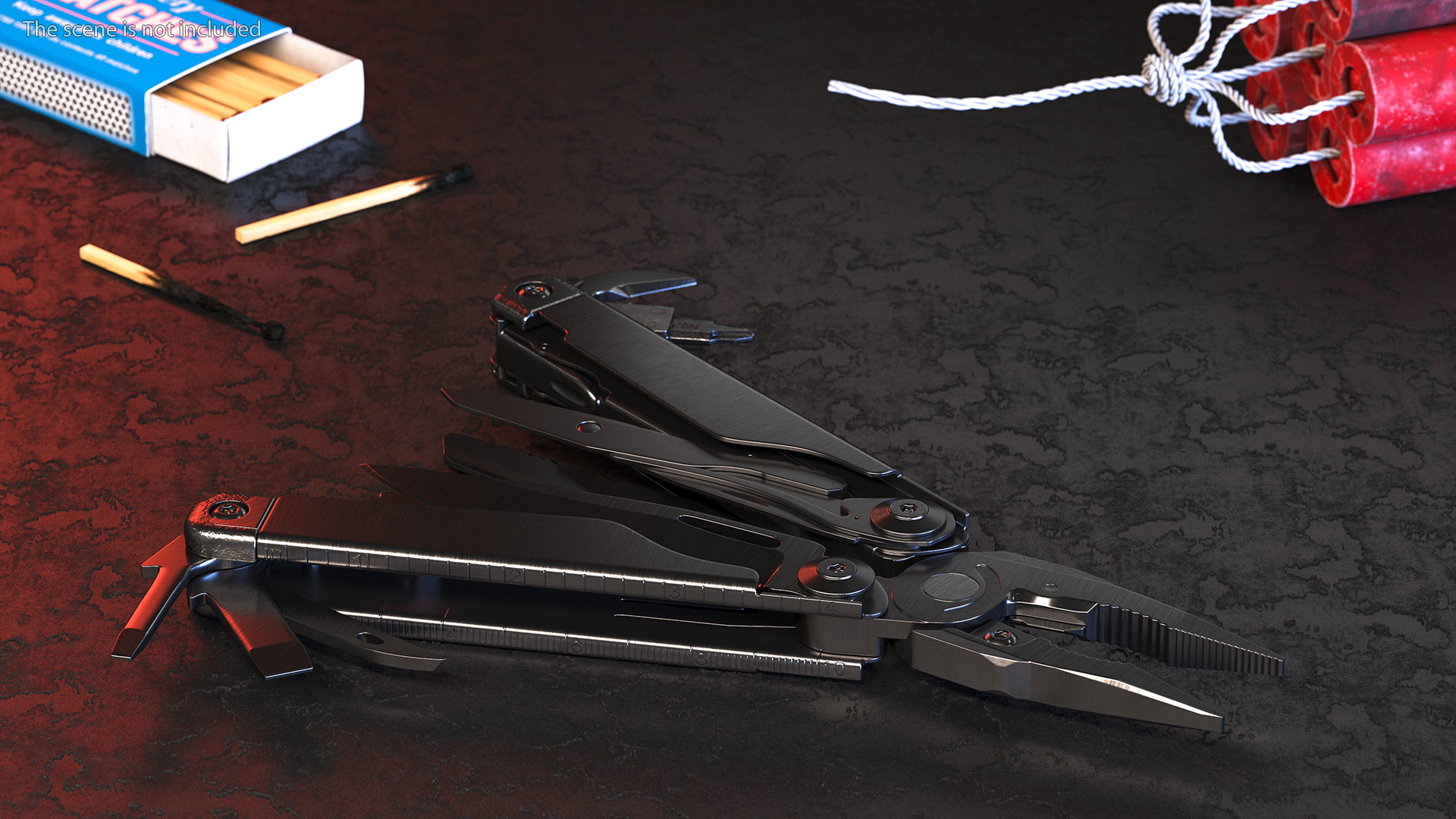 Multitool Black Rigged 3D