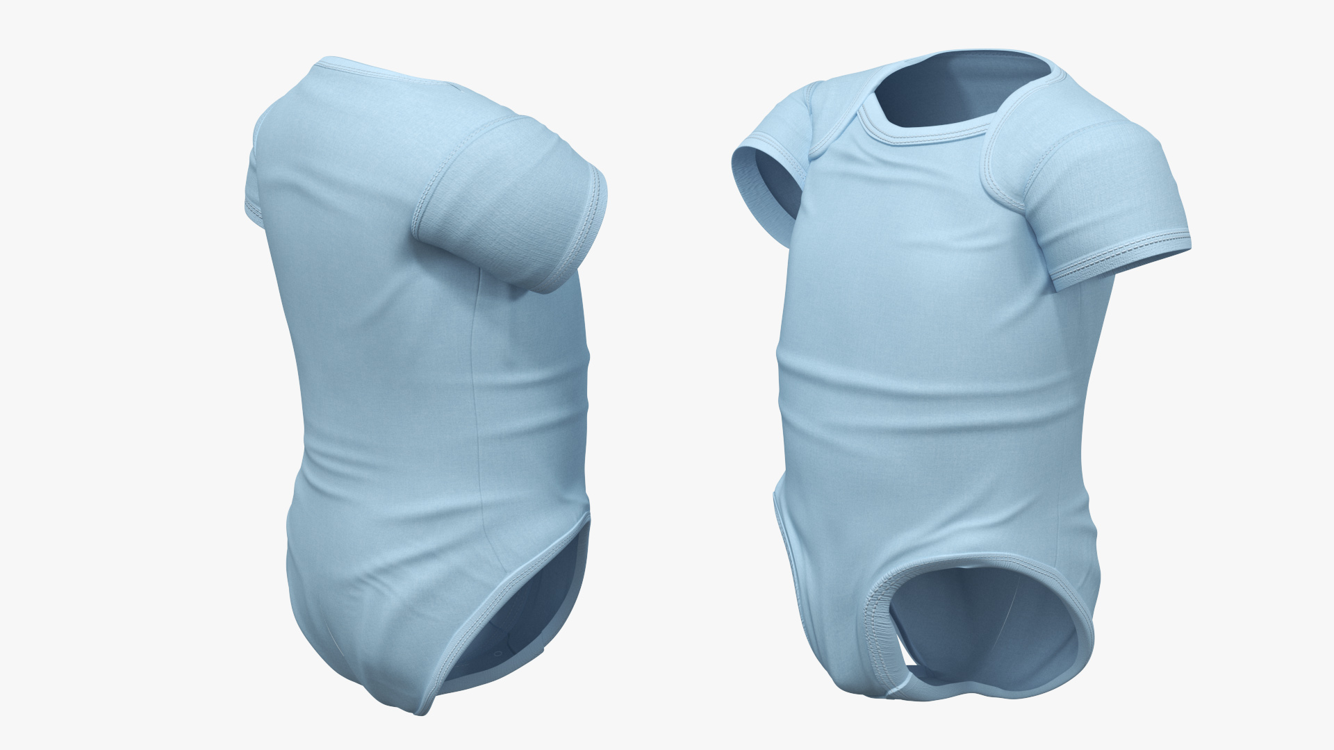 Toddler in Bodysuit Sitting Pose 3D