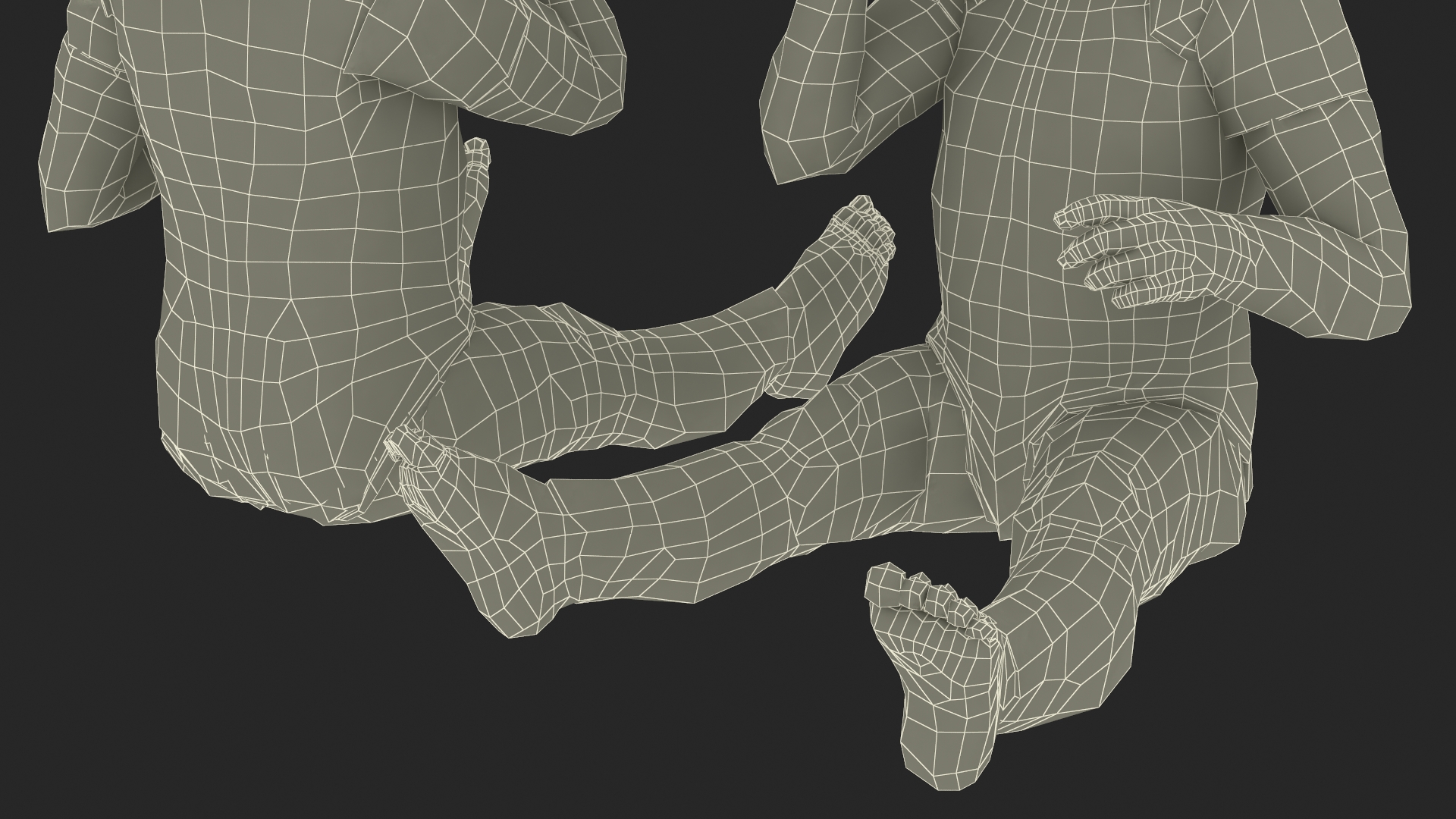 Toddler in Bodysuit Sitting Pose 3D