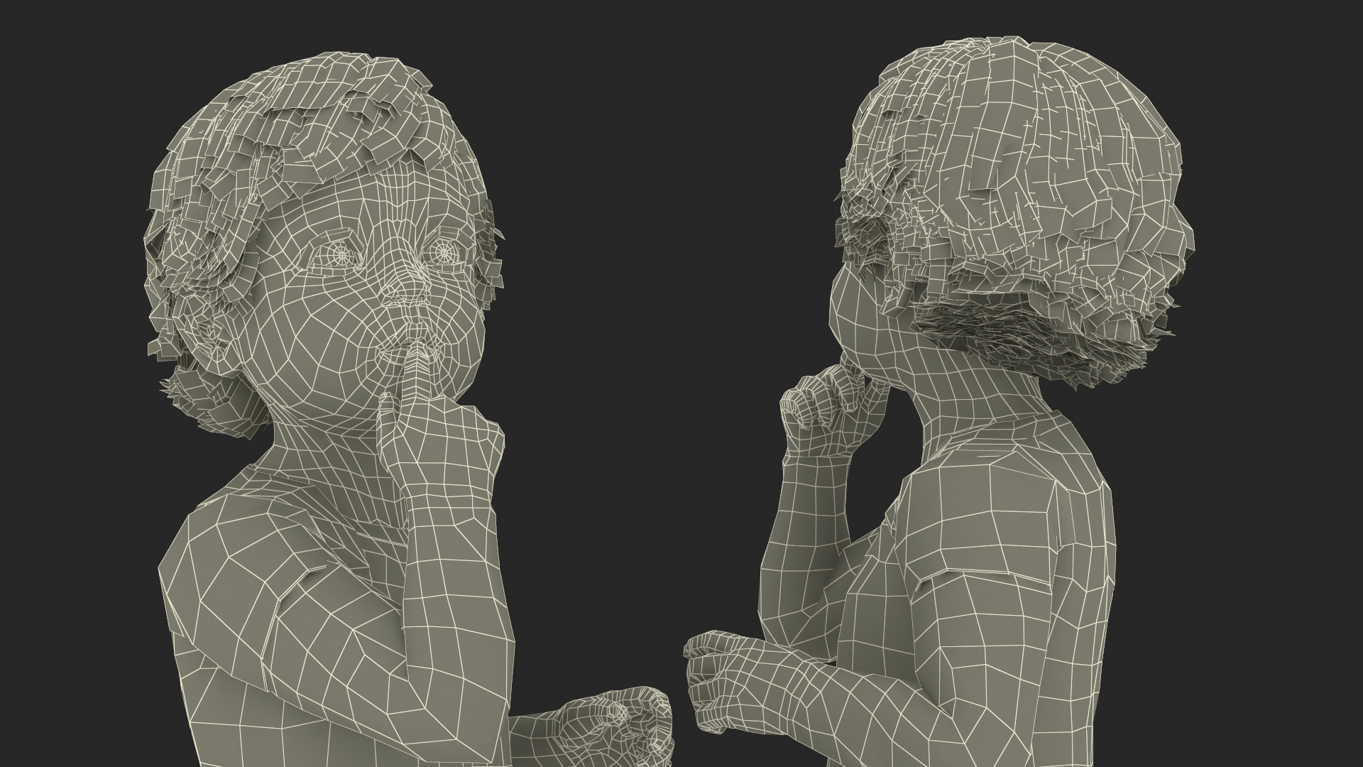 Toddler in Bodysuit Sitting Pose 3D