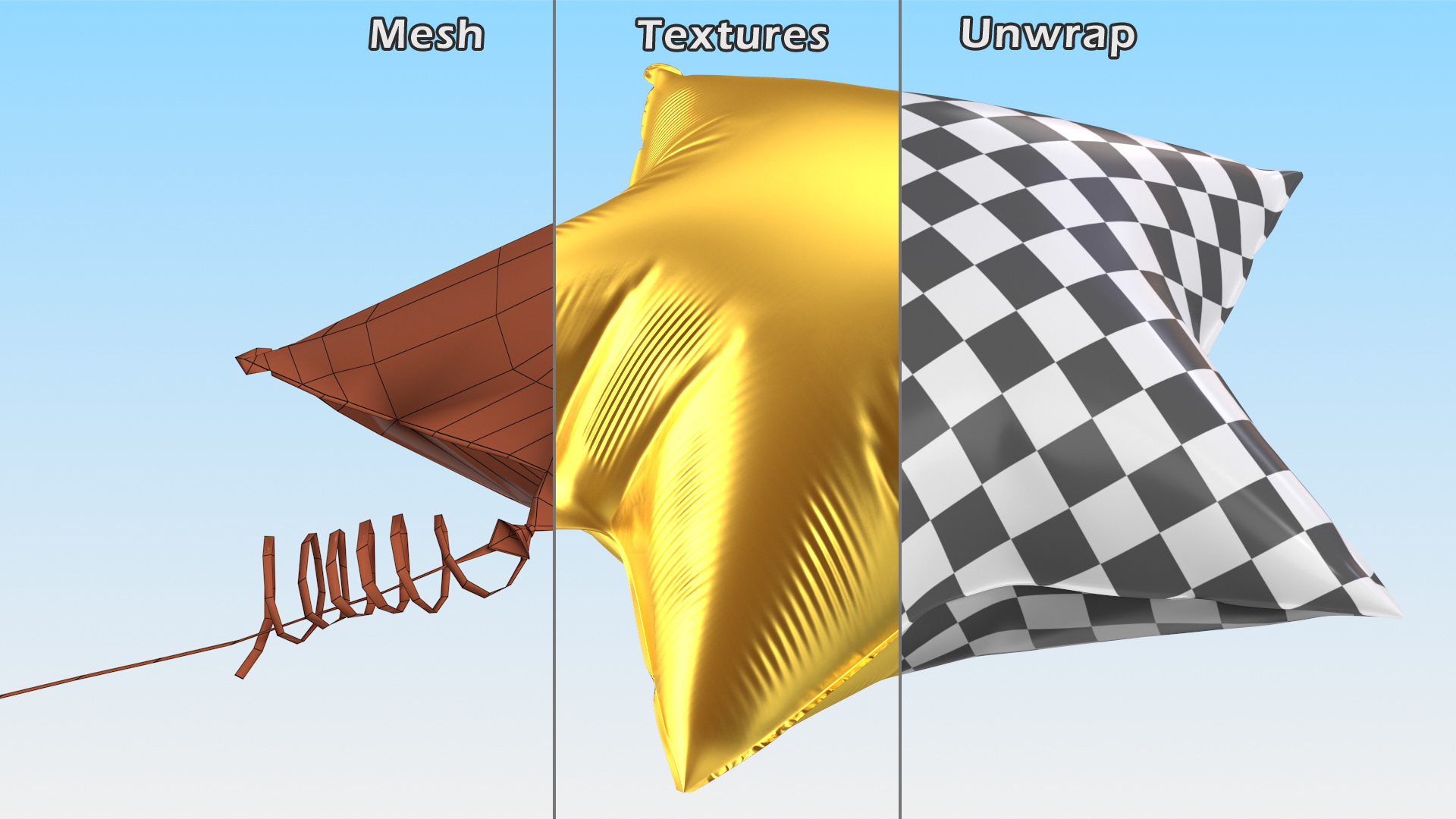 3D Matte Gold Star Foil Balloon model