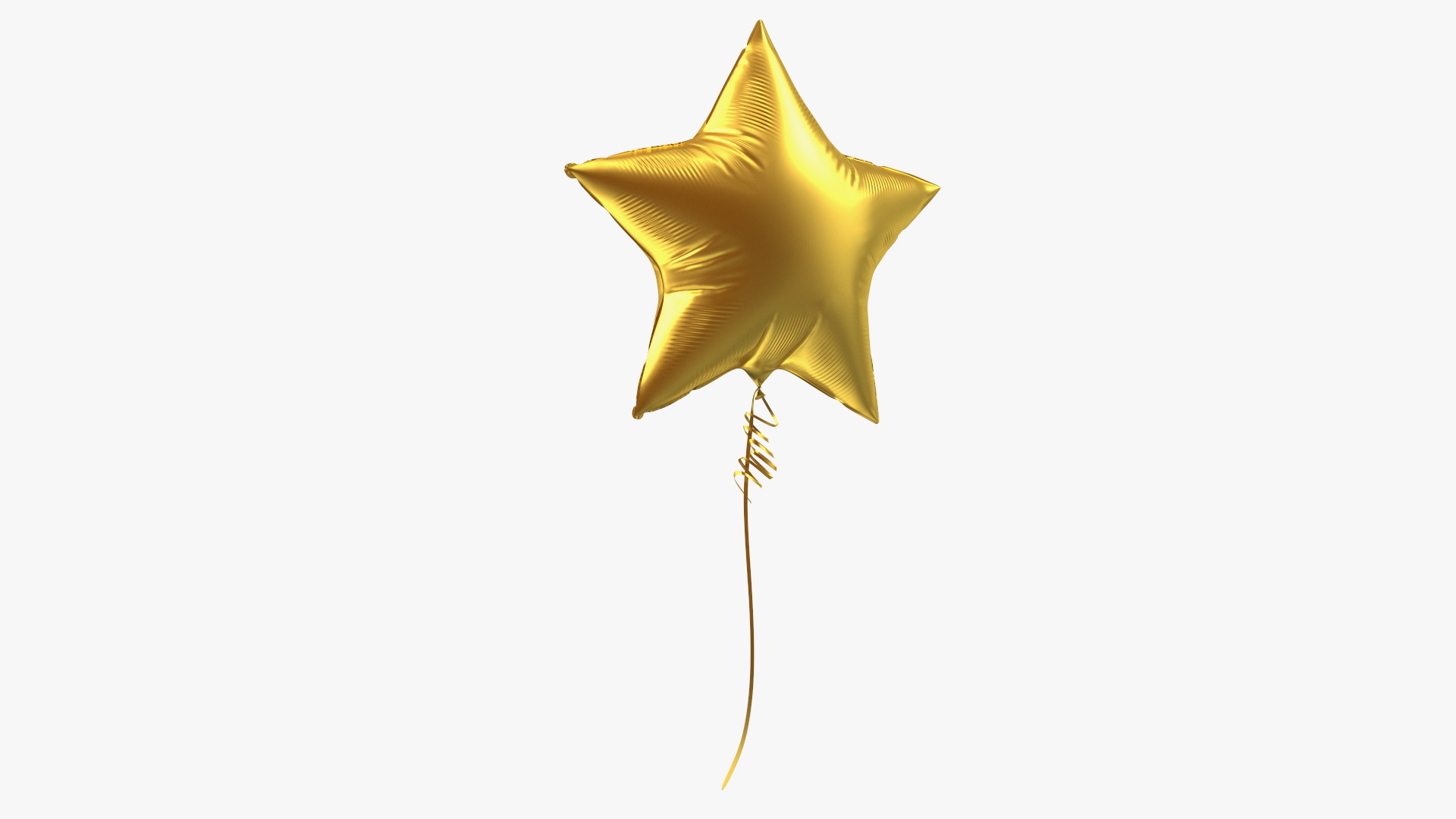 3D Matte Gold Star Foil Balloon model
